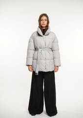 Mid Length Belted Puffer Jacket