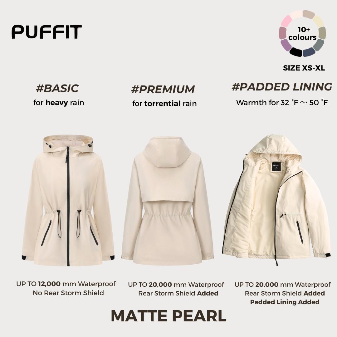 STM-TEX™  Waterproof Lightweight Hoodie Jacket Women's Warm Fall Full Zip Rain Coat Adjustable Waist