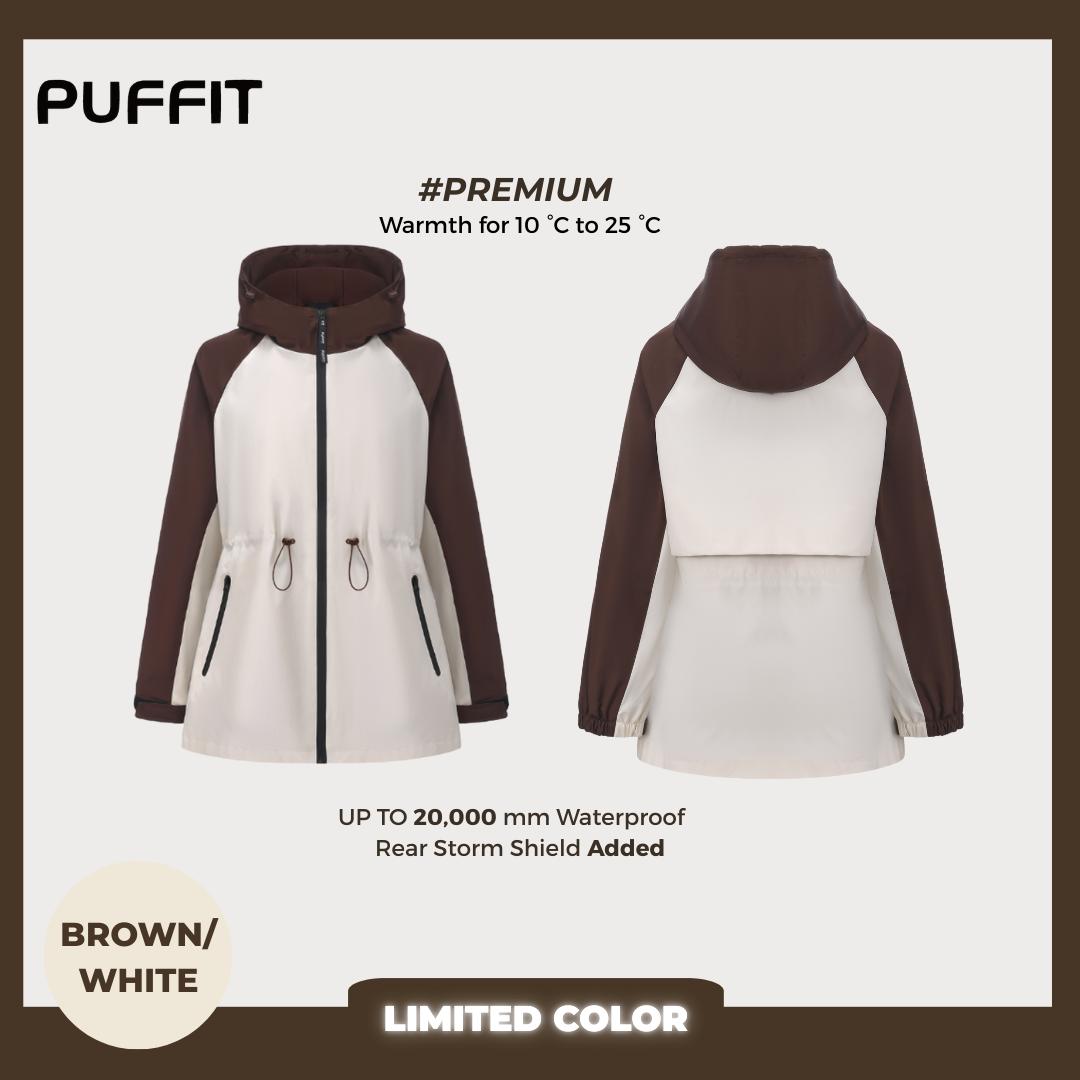 STM-TEX™  Brown/White  Full-Zip Rain Jacket