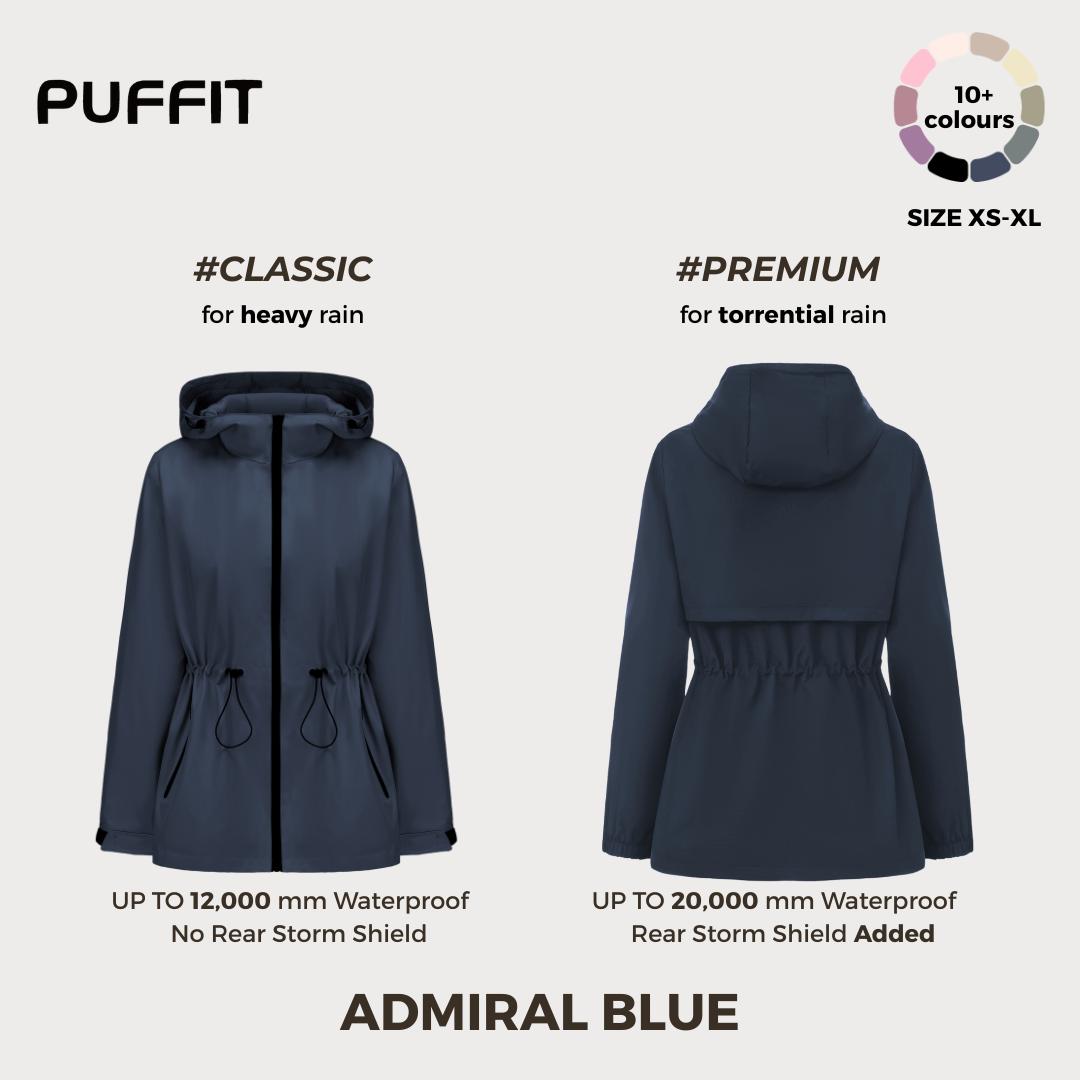 STM-TEX™  Waterproof Lightweight Hoodie Jacket Women's Warm Fall Full Zip Rain Coat Adjustable Waist