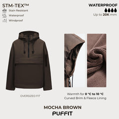 Waterproof Oversized Warm Half-Zip Hooded Coat for Women