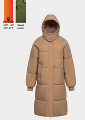 Plus Classic Hooded Long Puffer Coat Splashproof