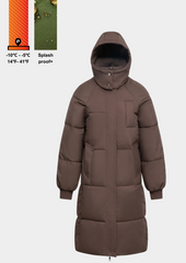 Plus Classic Hooded Long Puffer Coat Splashproof