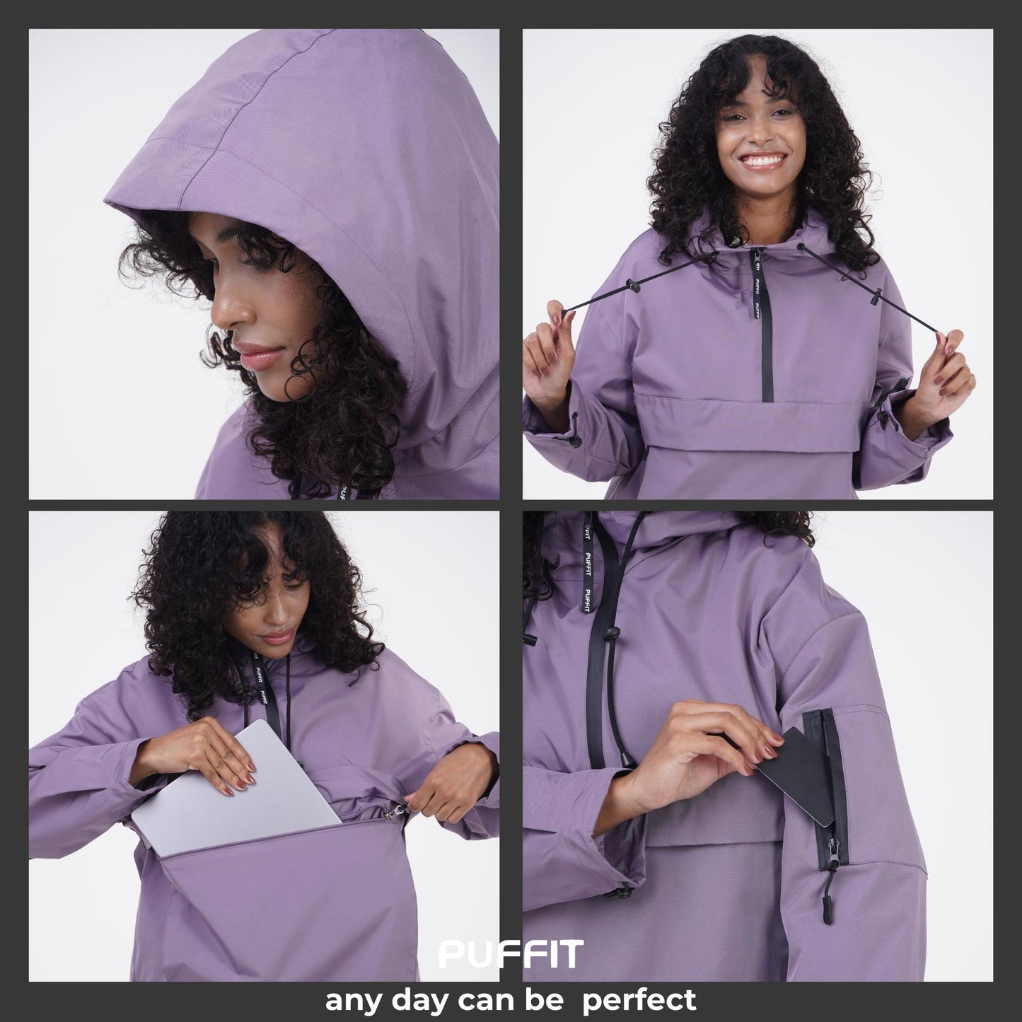 STM-TEX™  Leopard Oversized Rain Hoodie