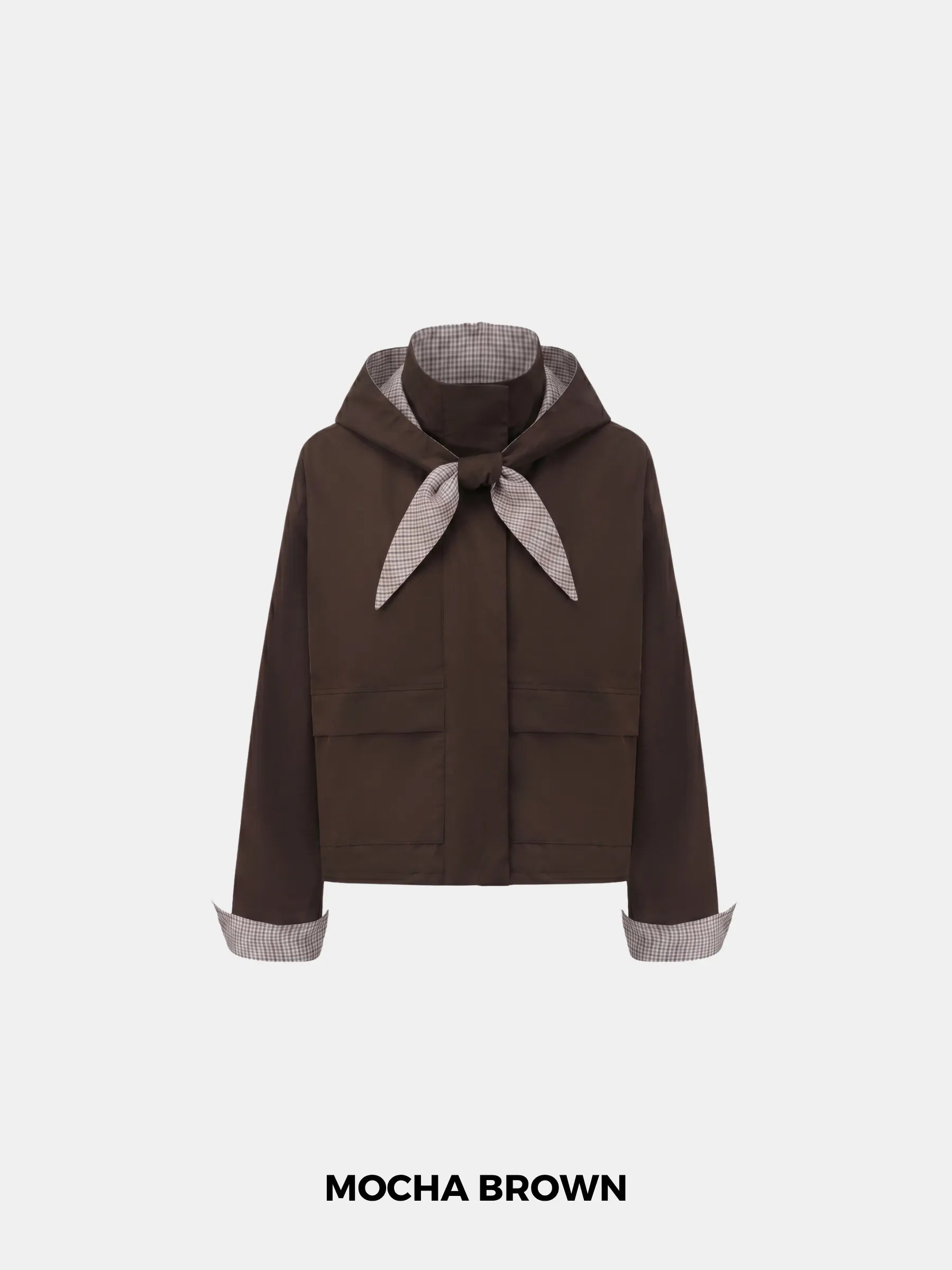 Effortless Style Funnel Collar Bomber Jacket With Hooded Scarf - PUFFIT