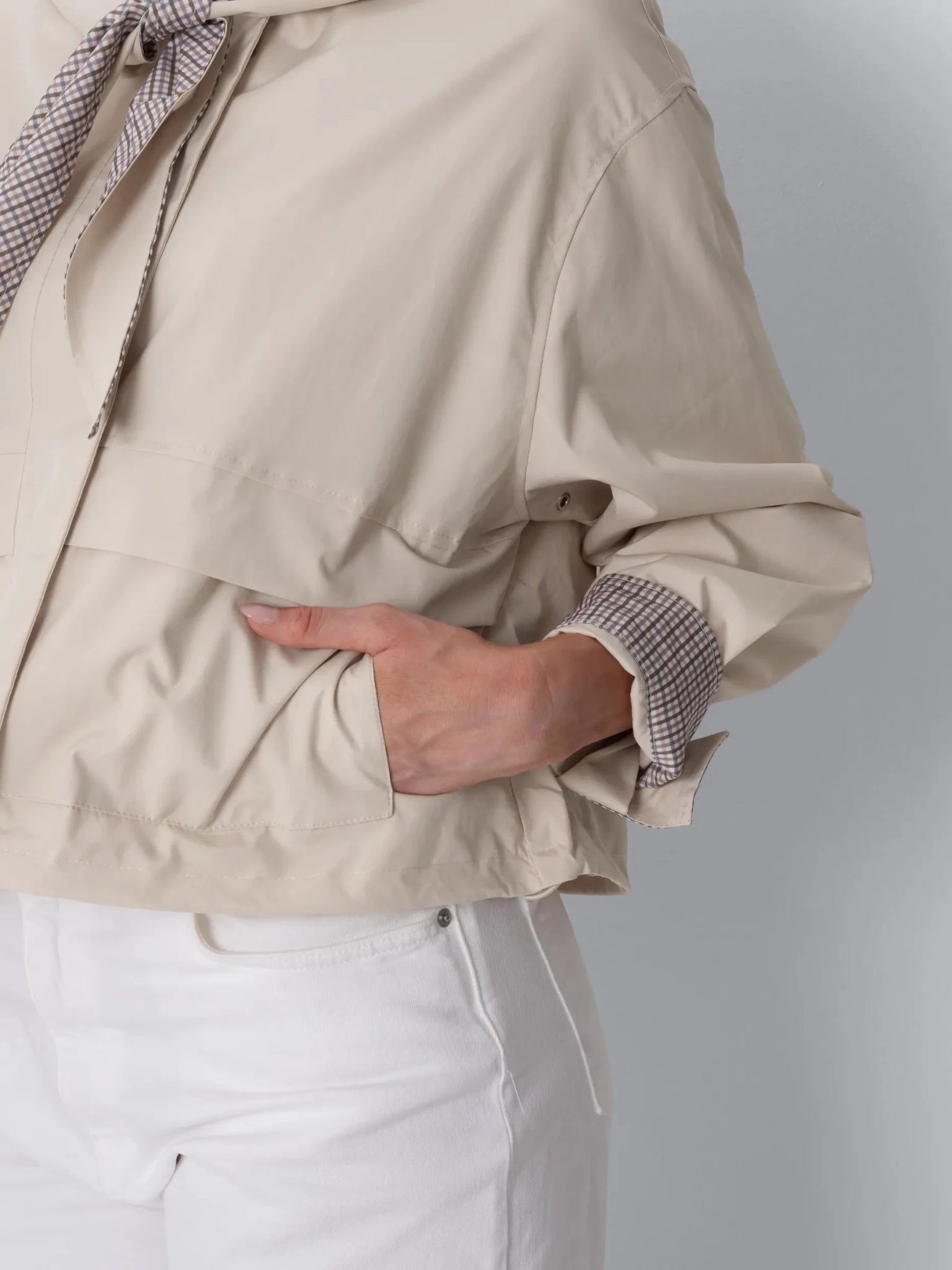 Effortless Style Funnel Collar Bomber Jacket With Hooded Scarf - PUFFIT