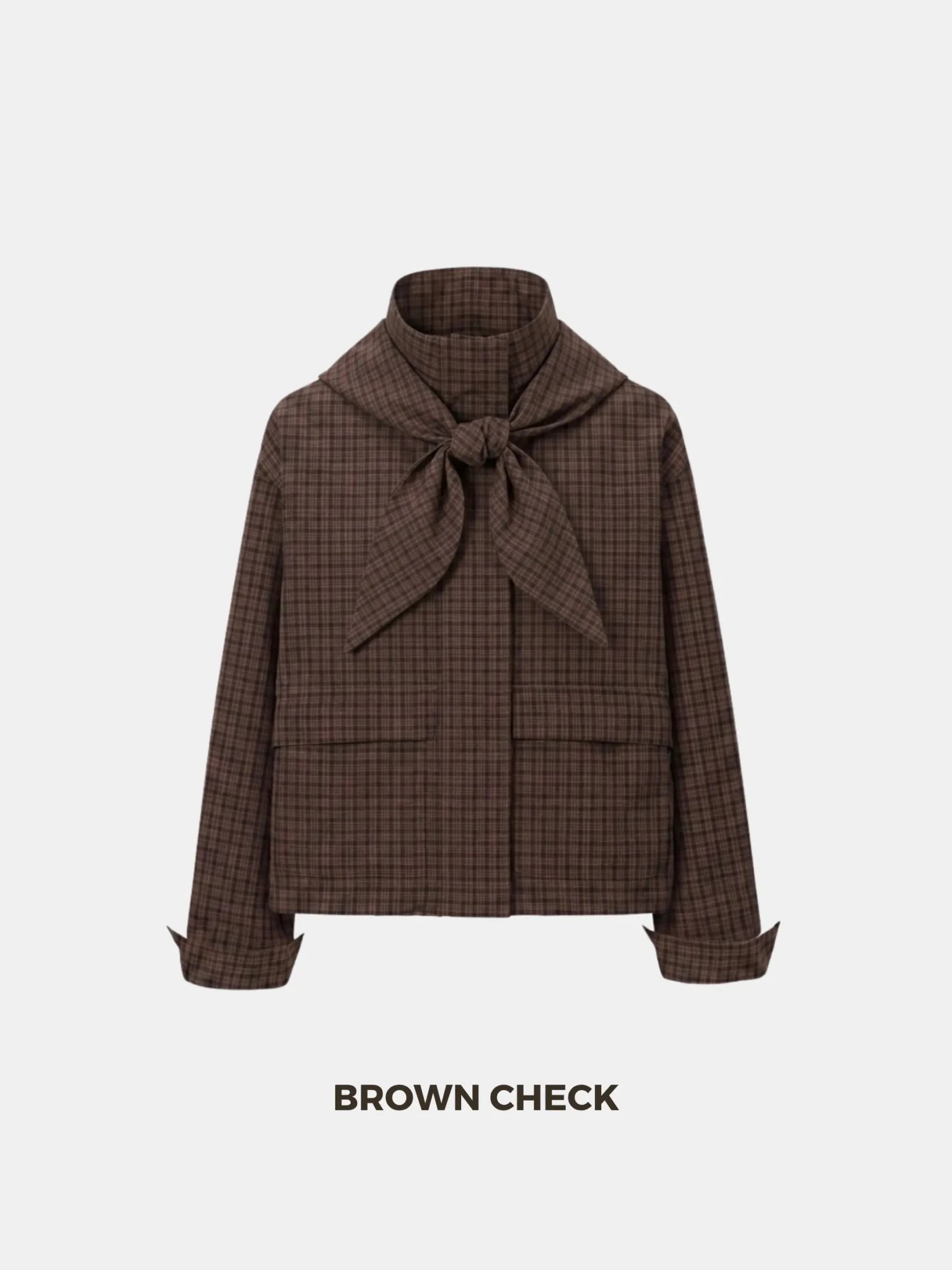Effortless Style Funnel Collar Bomber Jacket With Hooded Scarf - PUFFIT