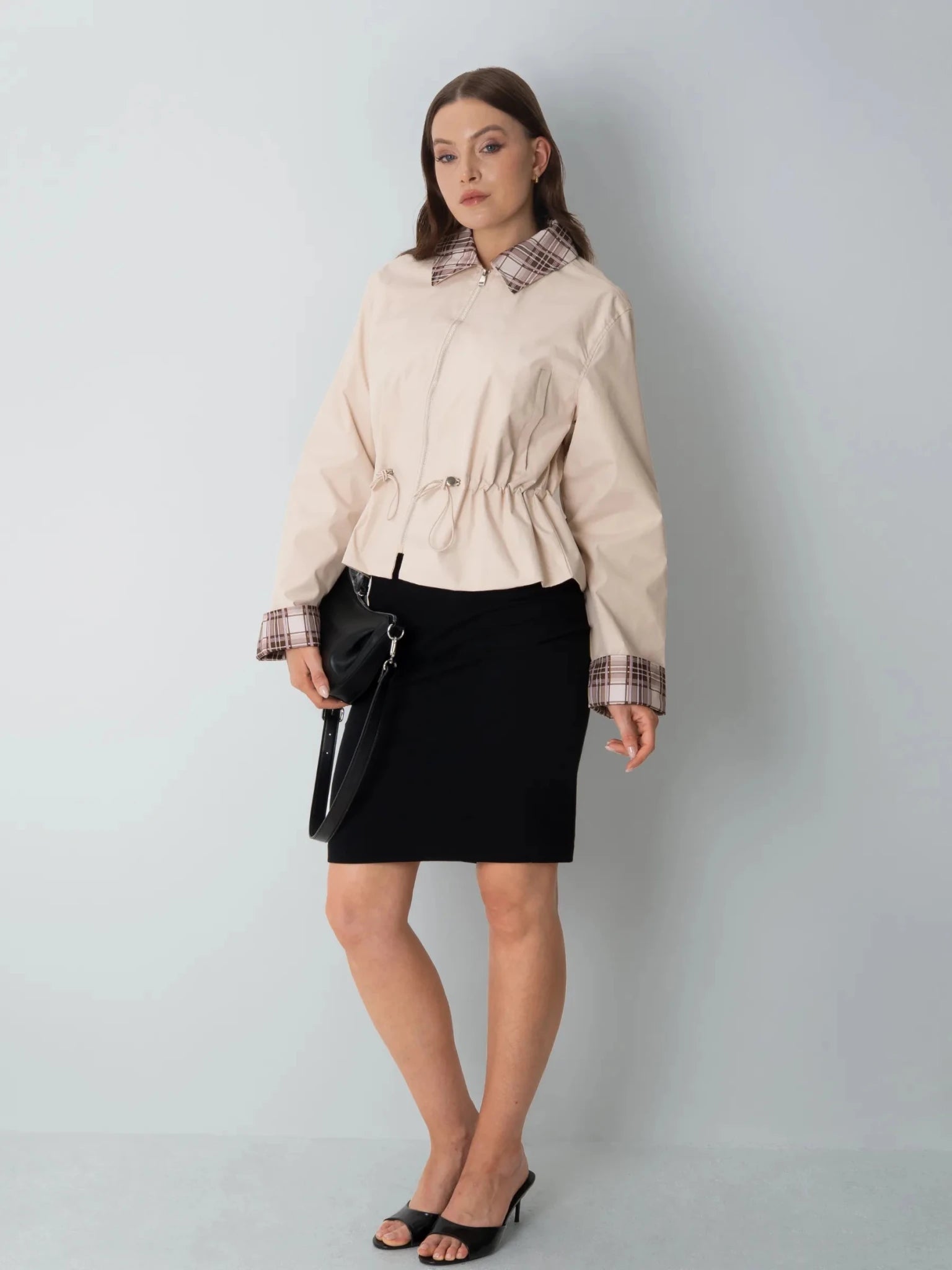 Effortless Style Short Cinched Waist Barn Jacket - PUFFIT