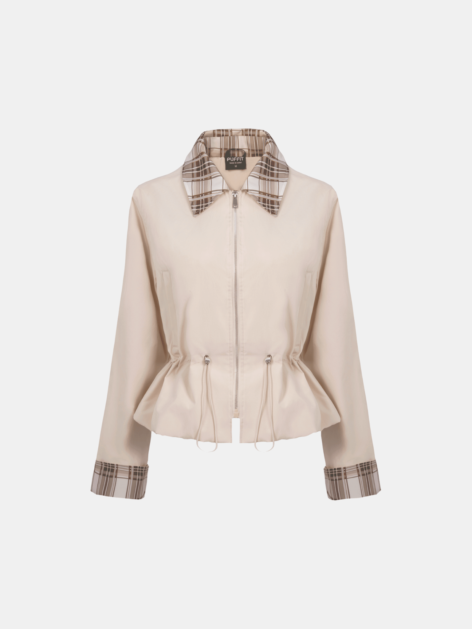 Effortless Style Short Cinched Waist Barn Jacket - PUFFIT