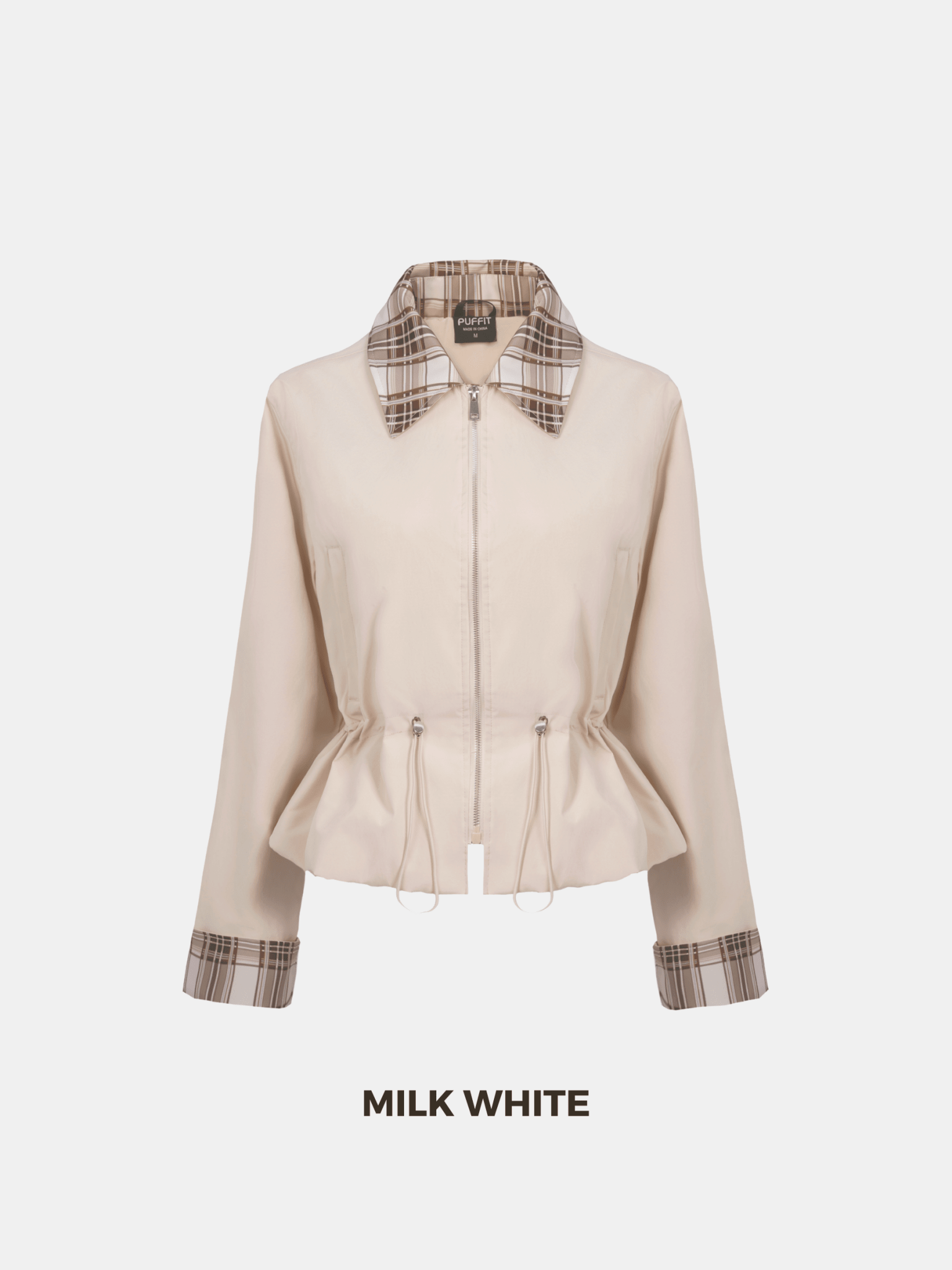 Effortless Style Short Cinched Waist Barn Jacket - PUFFIT