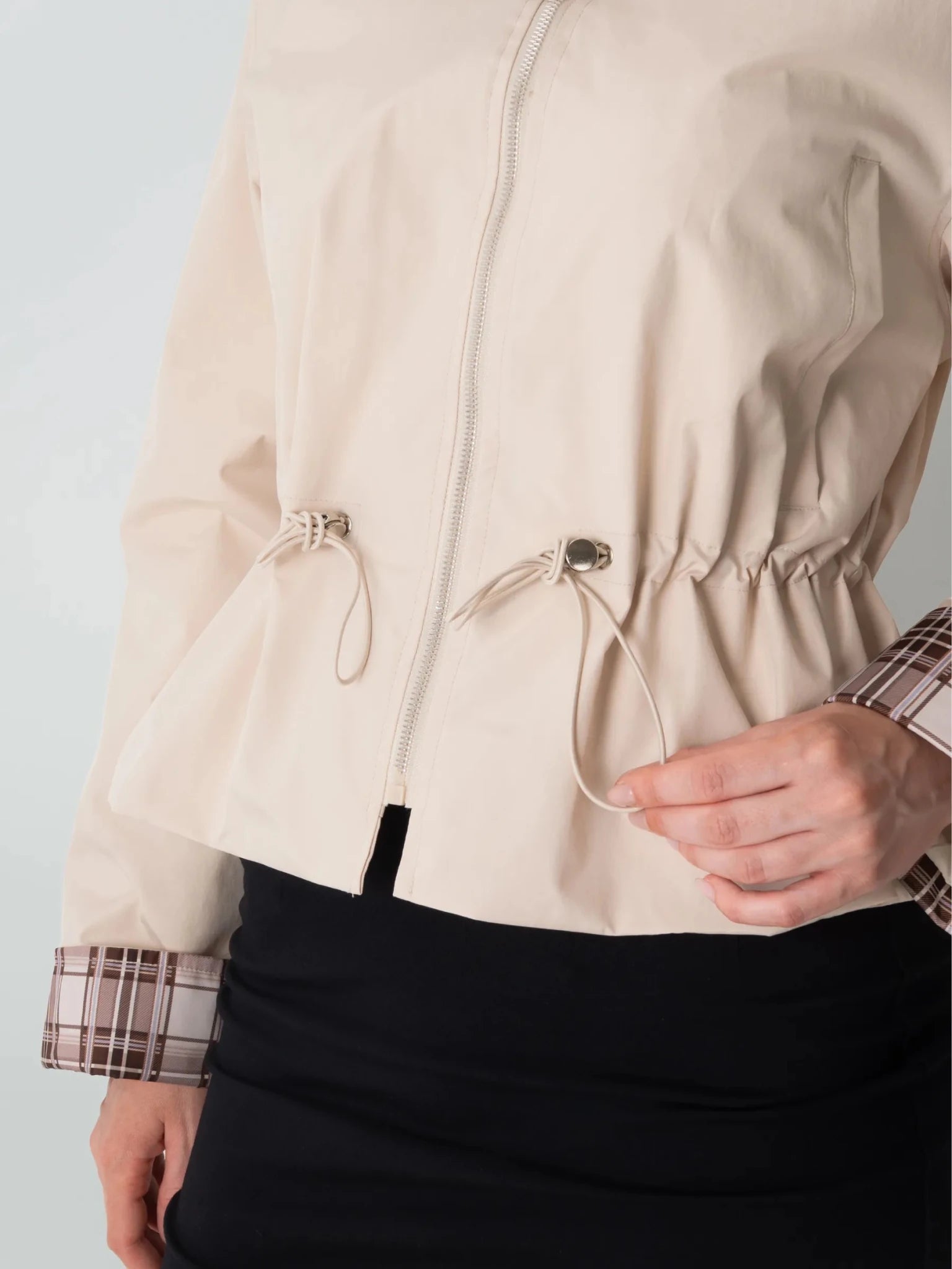Effortless Style Short Cinched Waist Barn Jacket - PUFFIT