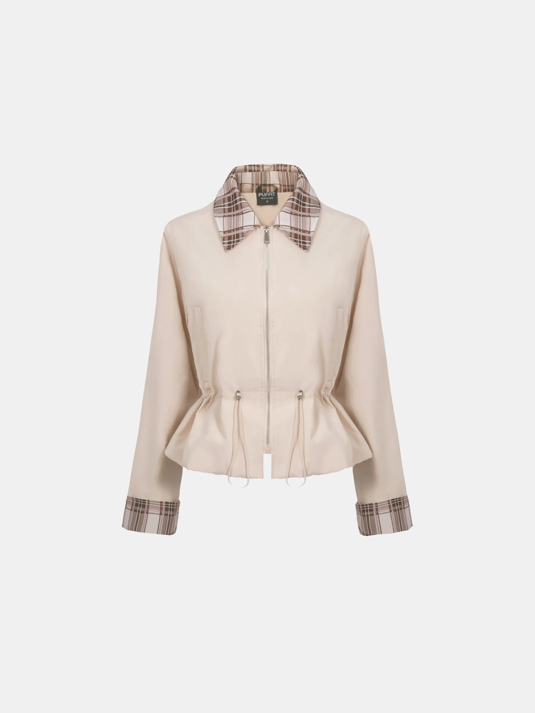 Effortless Style Short Cinched Waist Barn Jacket - PUFFIT