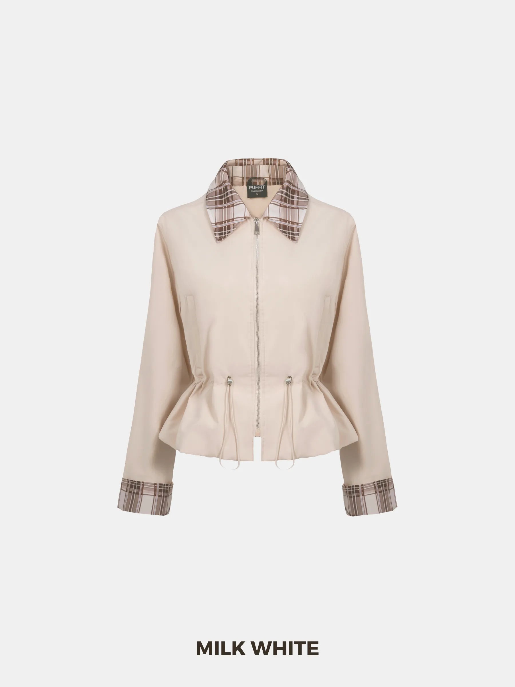 Effortless Style Short Cinched Waist Barn Jacket - PUFFIT