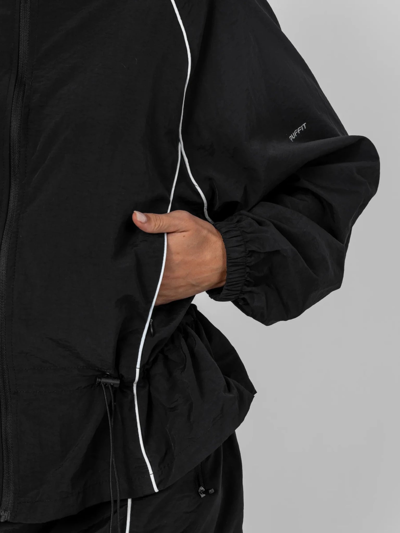 FlowCore™ Water Repellent Full-Zip Packable-Hood Track Jacket - PUFFIT