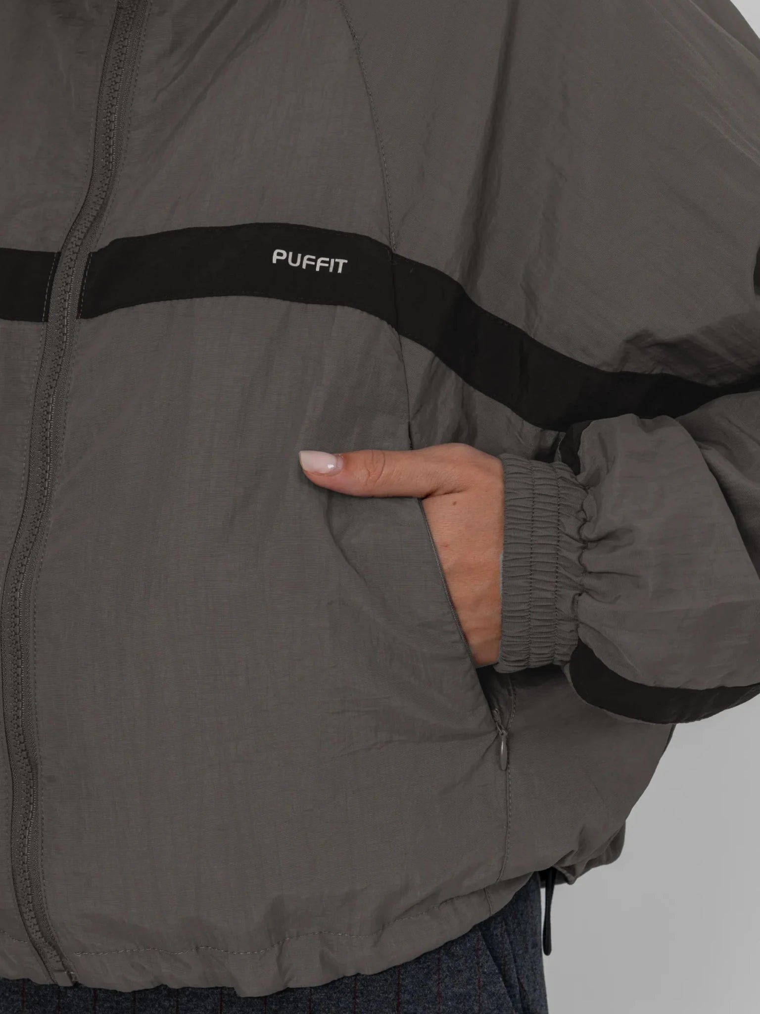 FlowCore™ Water Repellent Oversized Short Track Jacket - PUFFIT
