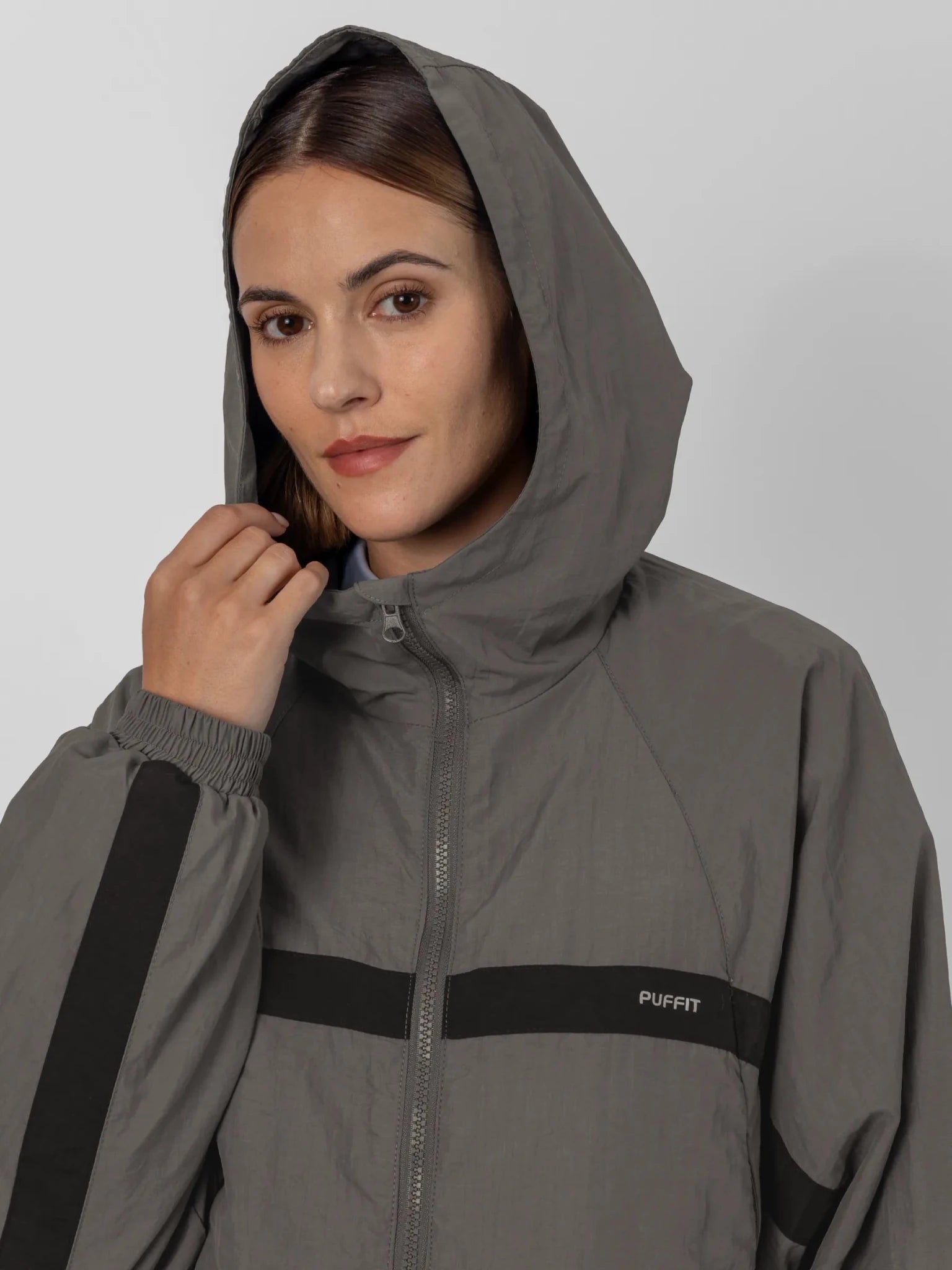 FlowCore™ Water Repellent Oversized Short Track Jacket - PUFFIT