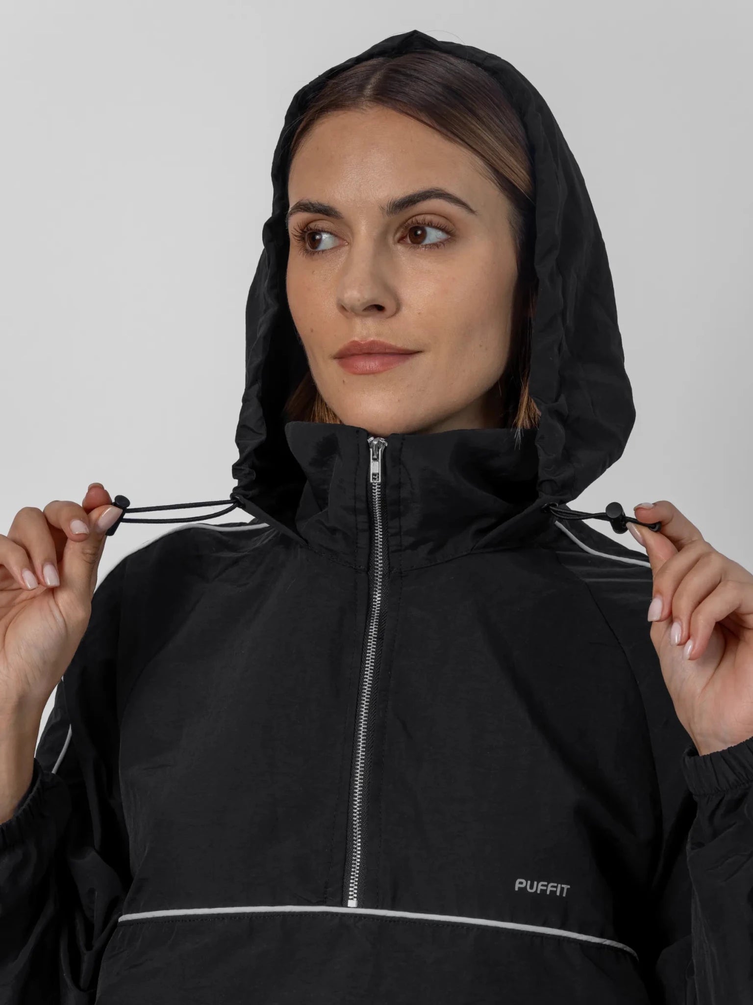 FlowCore™ Water Repellent Packable-Hood Track Anorak - PUFFIT