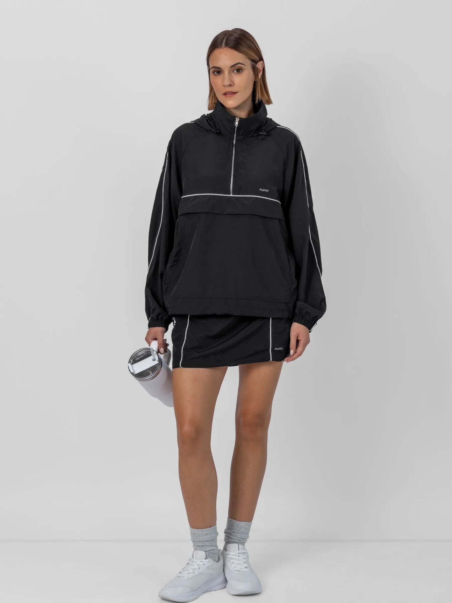 FlowCore™ Water Repellent Packable-Hood Track Anorak - PUFFIT