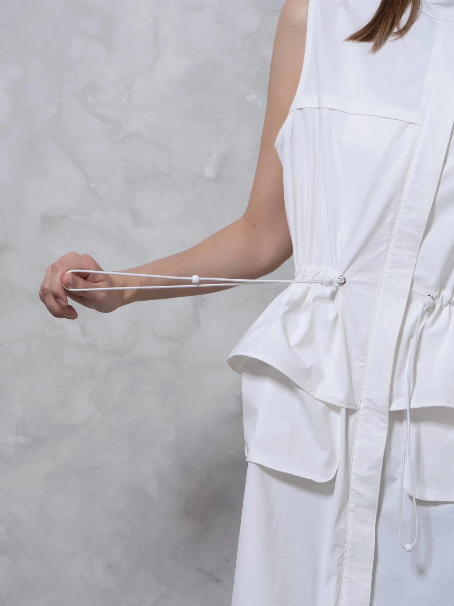 FreshWave™ Drawstring Waist Sleeveless Zipped Long Bubble Dress - PUFFIT