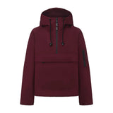 STM-TEX Waterproof Oversized Fall Hoodie Coat Warm Half Zip Rain Jacket