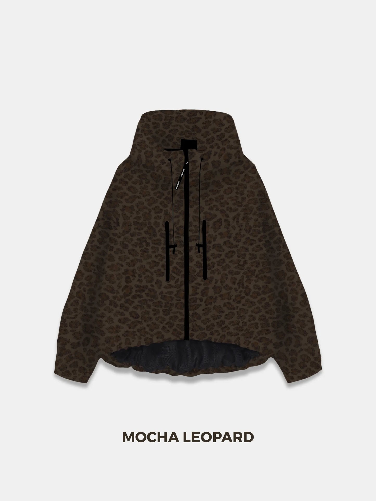STM-TEX™ Leopard Print Short Oversized Rain Jacket