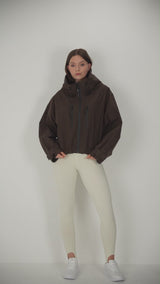 STM-TEX™ One Size Brown Check Short Oversized Rain Jacket