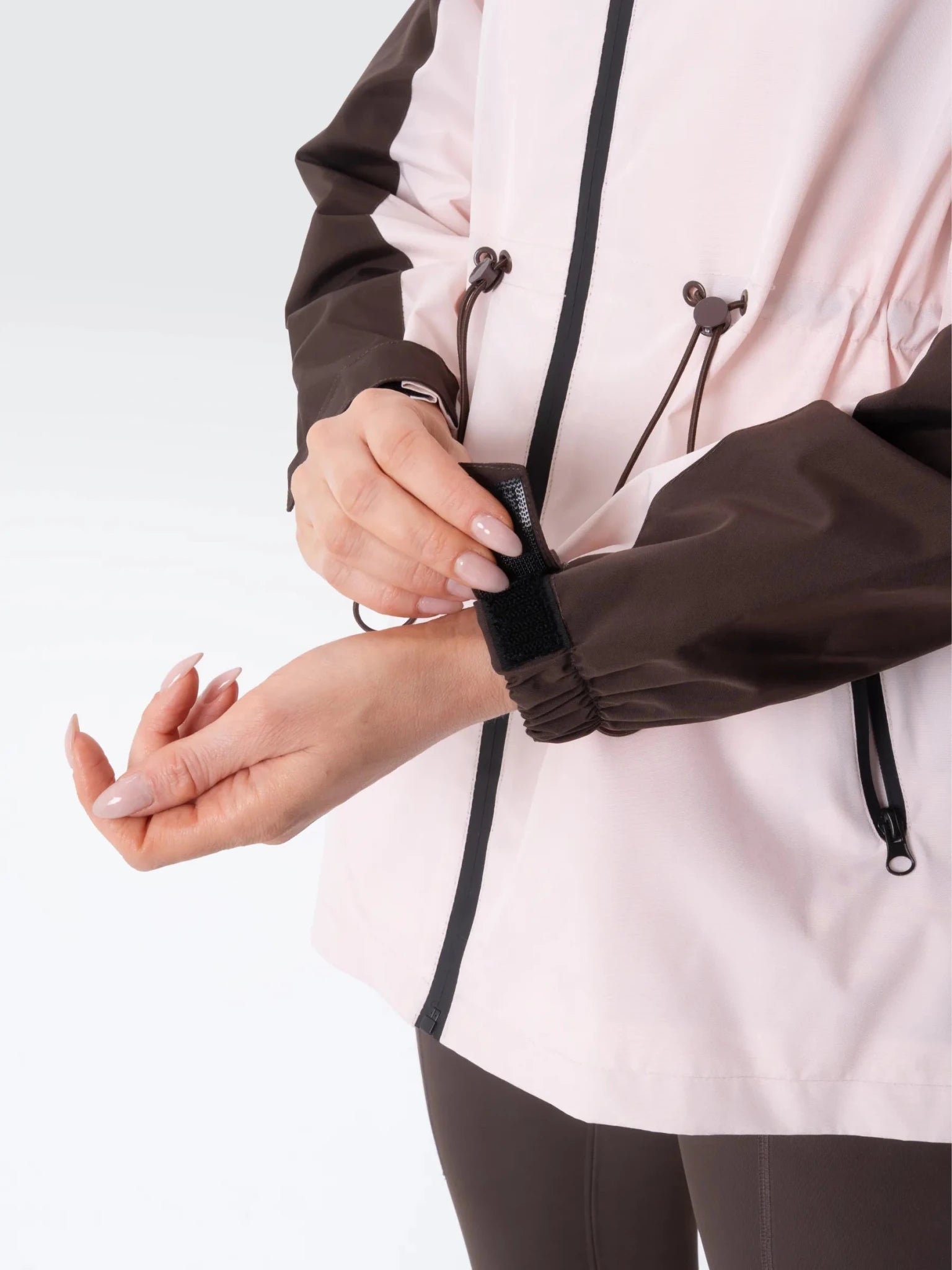 STM-TEX™ Brown/Pink Full-Zip Rain Jacket - PUFFIT