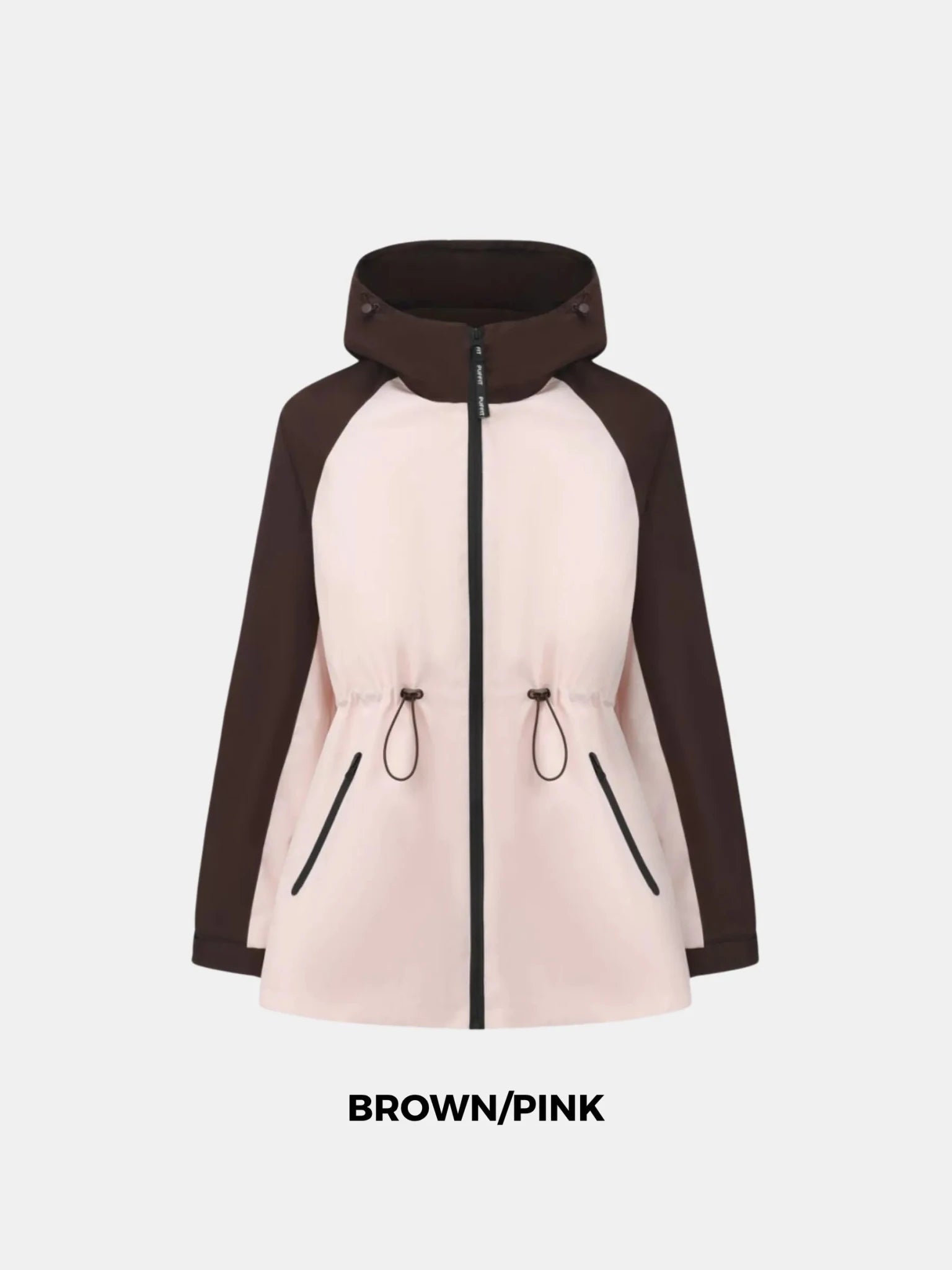 STM-TEX™ Brown/Pink Full-Zip Rain Jacket - PUFFIT