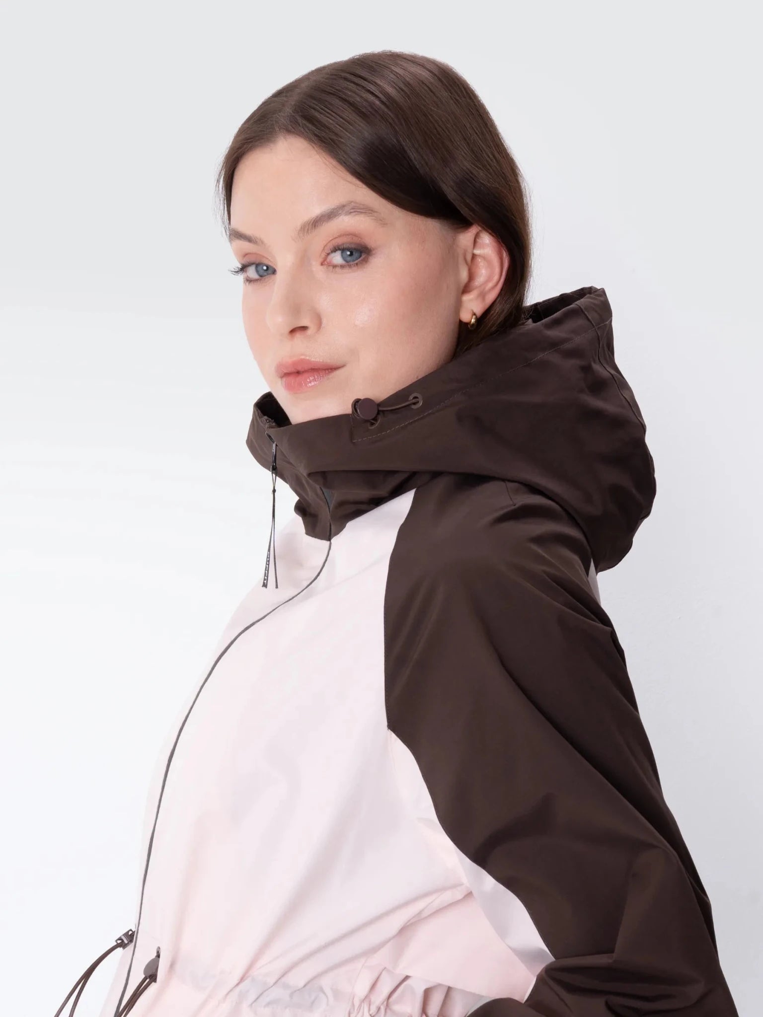 STM-TEX™ Brown/Pink Full-Zip Rain Jacket - PUFFIT