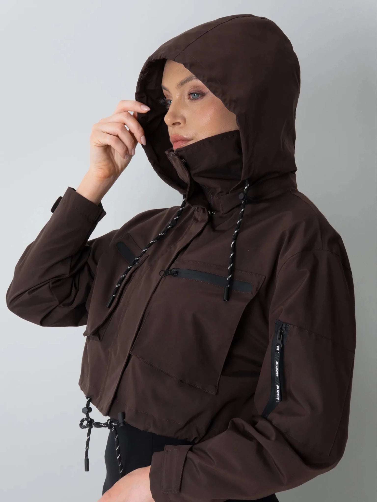 STM-TEX™ Cropped Detached Hooded Rain Jacket - Stay Puffit - PUFFIT