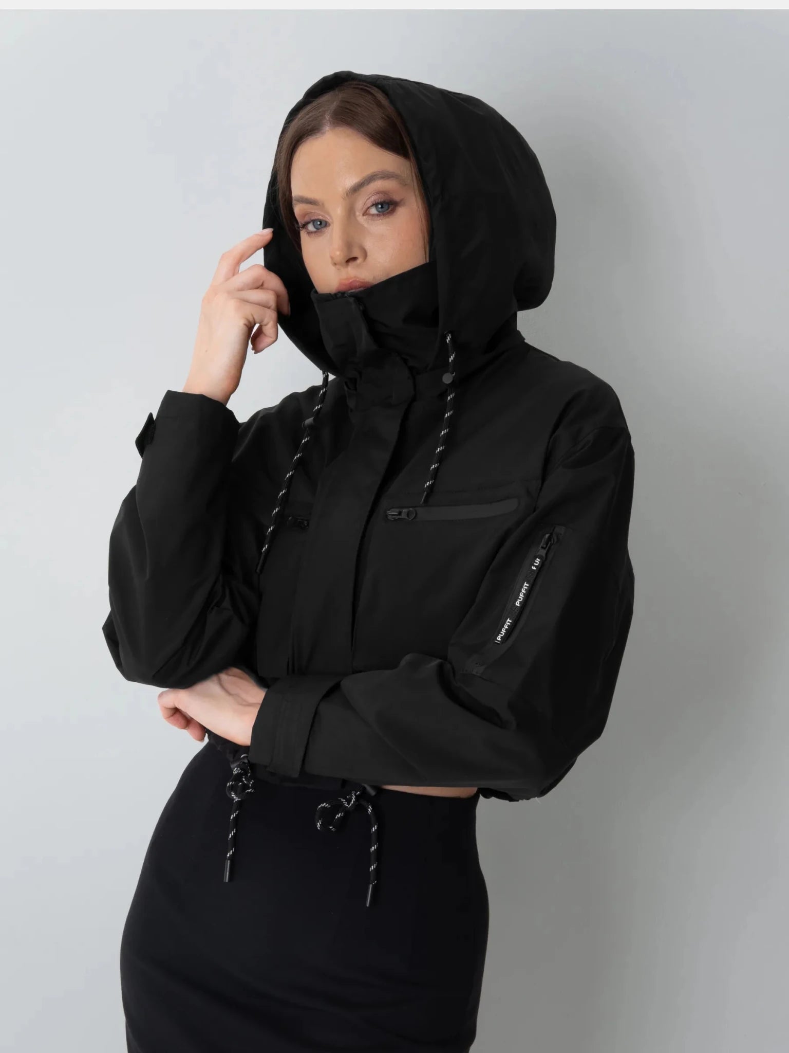 STM-TEX™ Cropped Detached Hooded Rain Jacket - Stay Puffit - PUFFIT