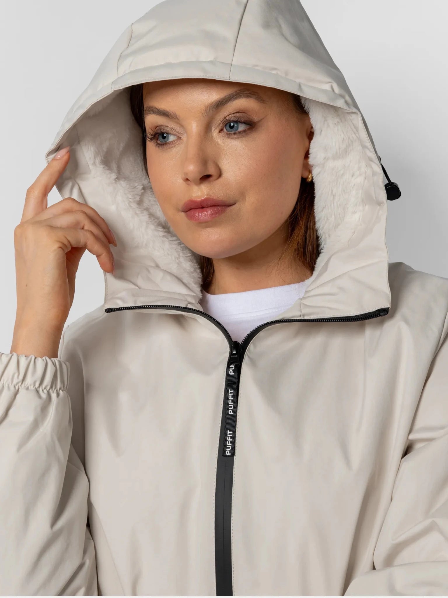 STM-TEX™ Faux Fur Lined Full Zip Rain Jacket - PUFFIT