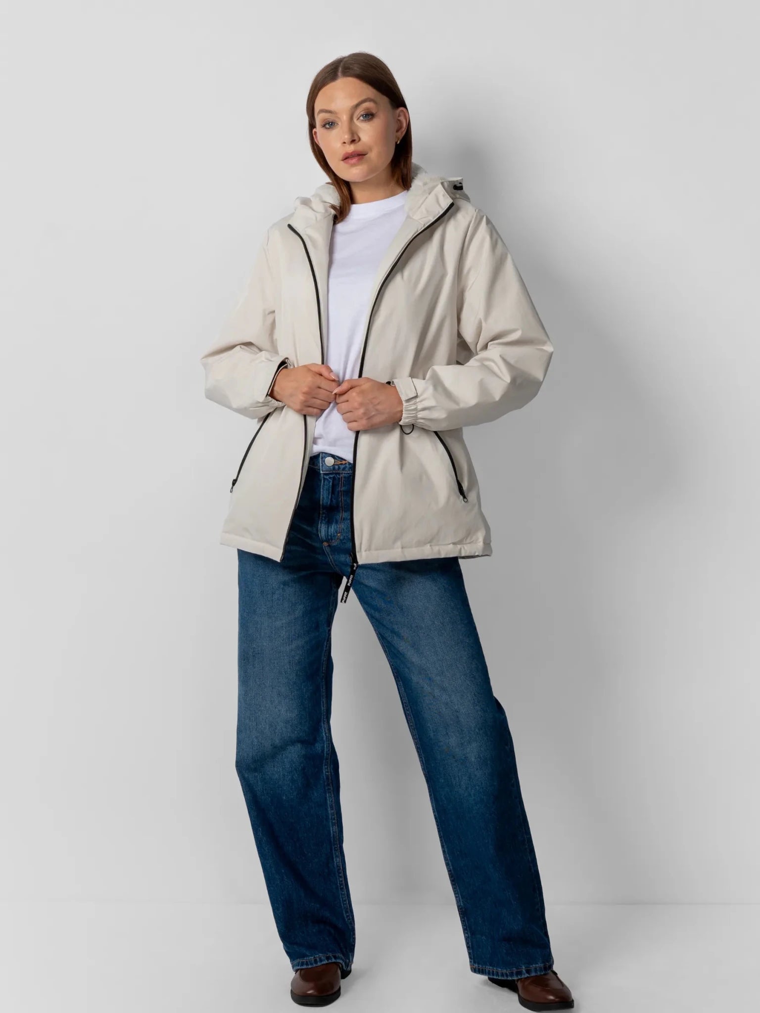 STM-TEX™ Faux Fur Lined Full Zip Rain Jacket - PUFFIT