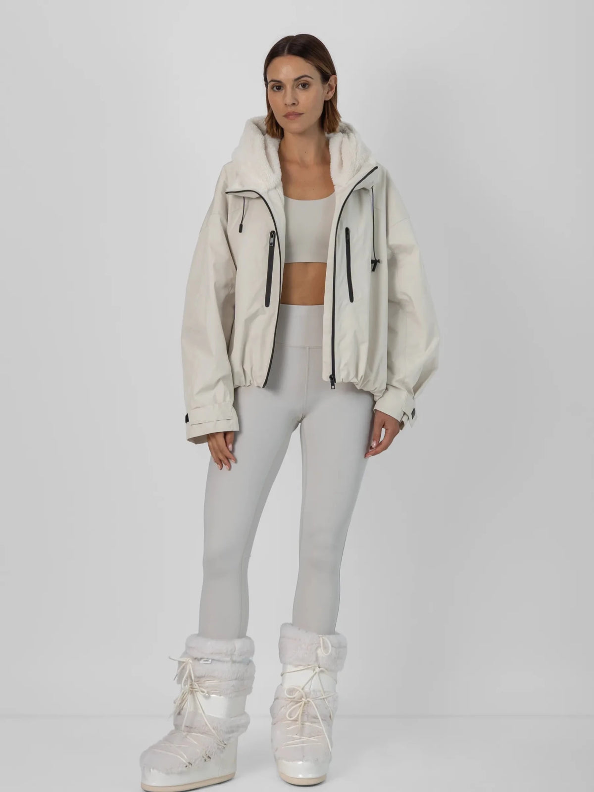 STM-TEX™ Faux Fur Lined One Size Short Oversized Rain Jacket