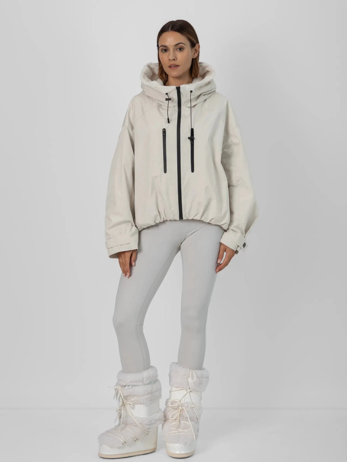STM-TEX™ Faux Fur Lined One Size Short Oversized Rain Jacket