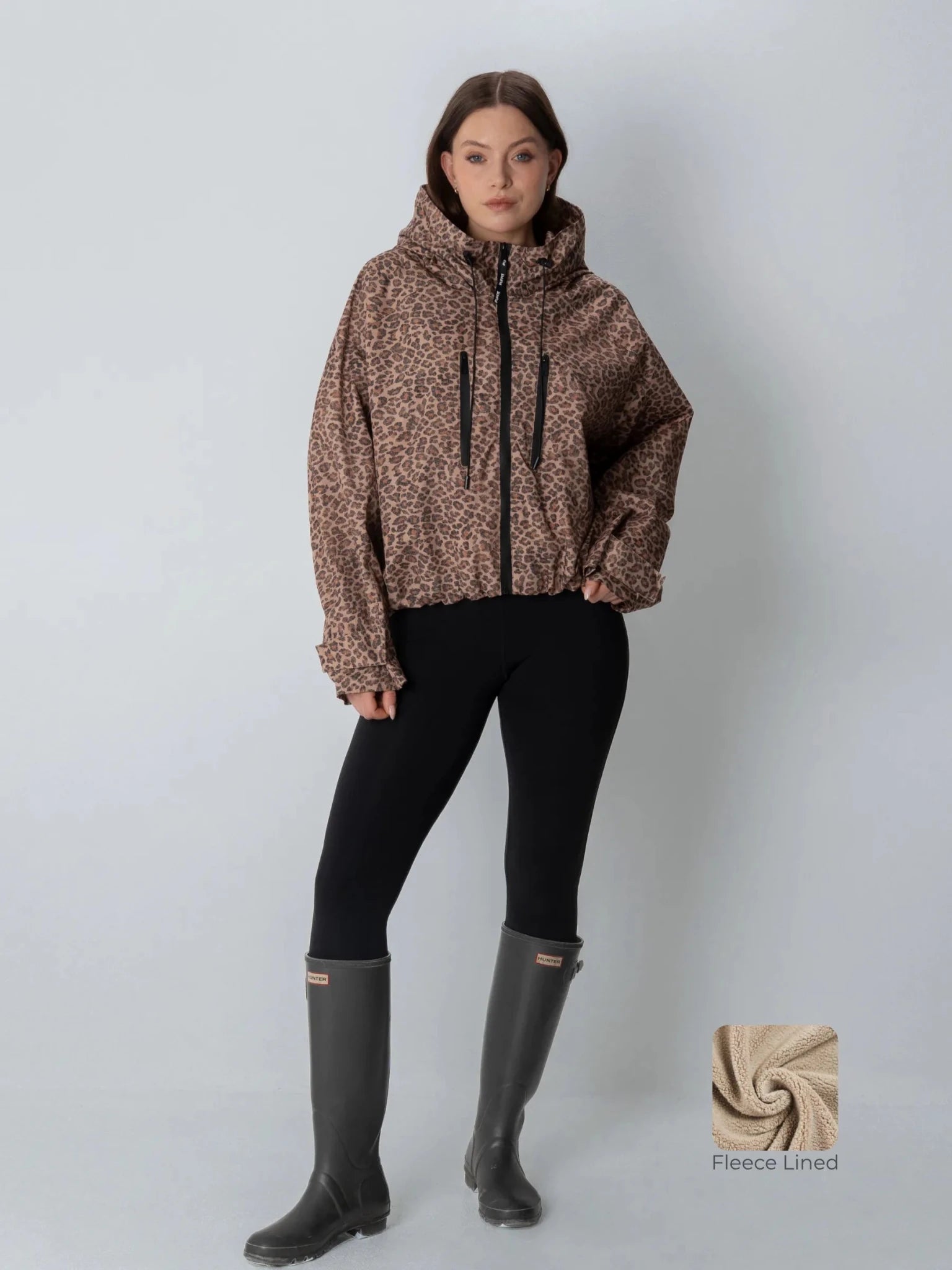 STM-TEX™ Fleece Lined One Size Short Oversized Rain Jacket - PUFFIT