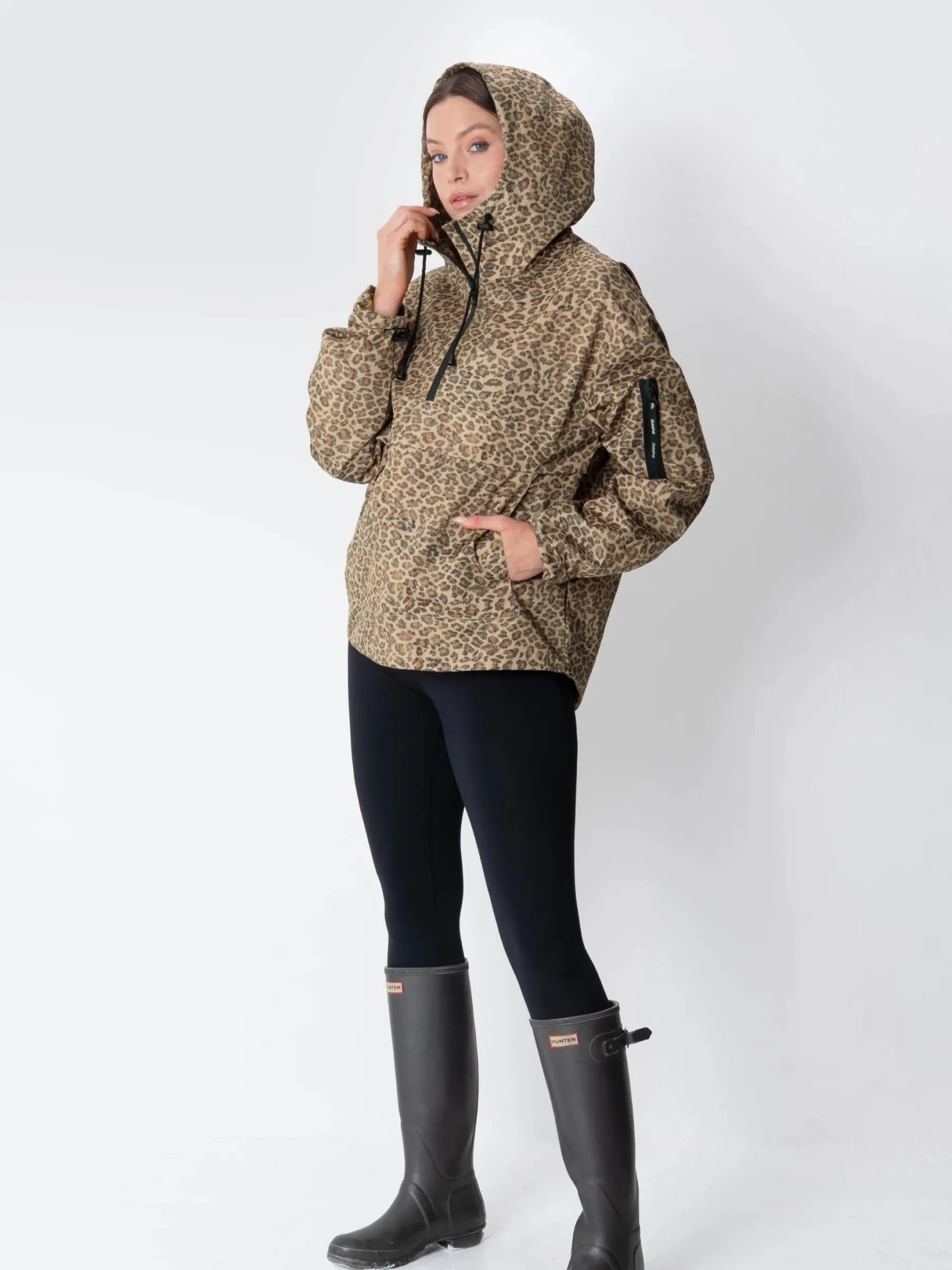 STM-TEX™ Leopard Relaxed Fit Rain Hoodie - PUFFIT