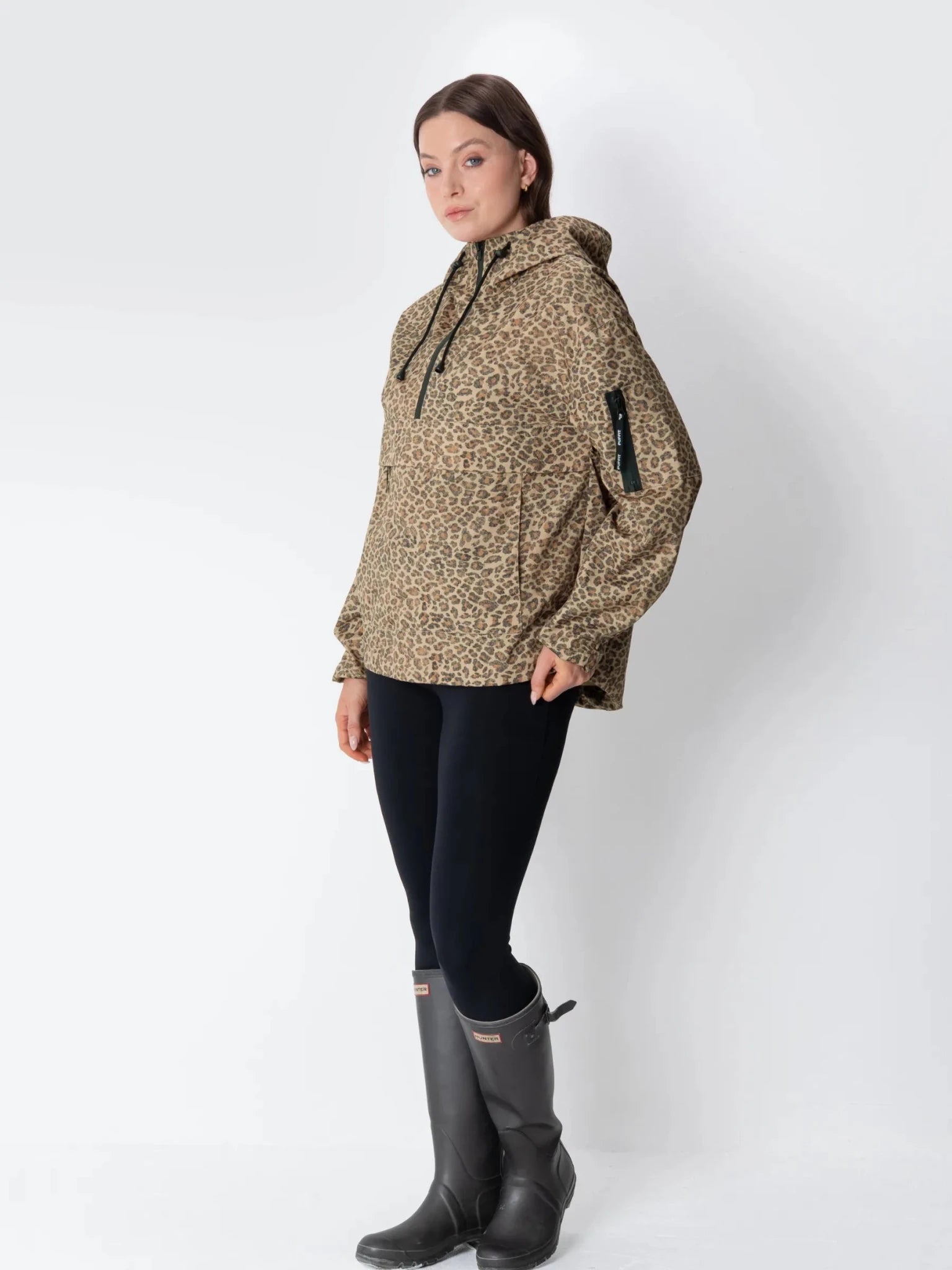 STM-TEX™ Leopard Relaxed Fit Rain Hoodie - PUFFIT