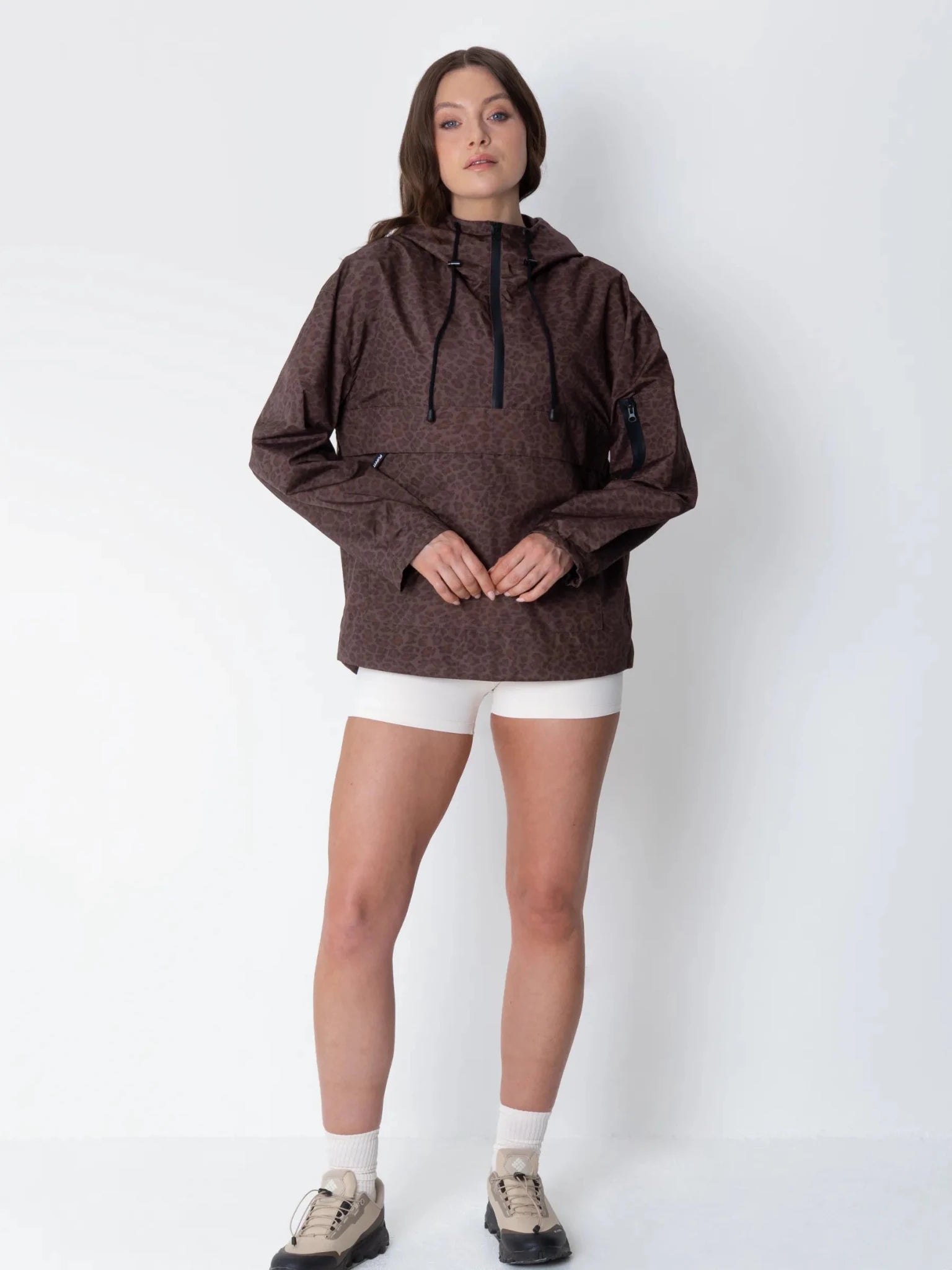 STM-TEX™ Mocha Leopard Relaxed Fit Rain Hoodie - PUFFIT