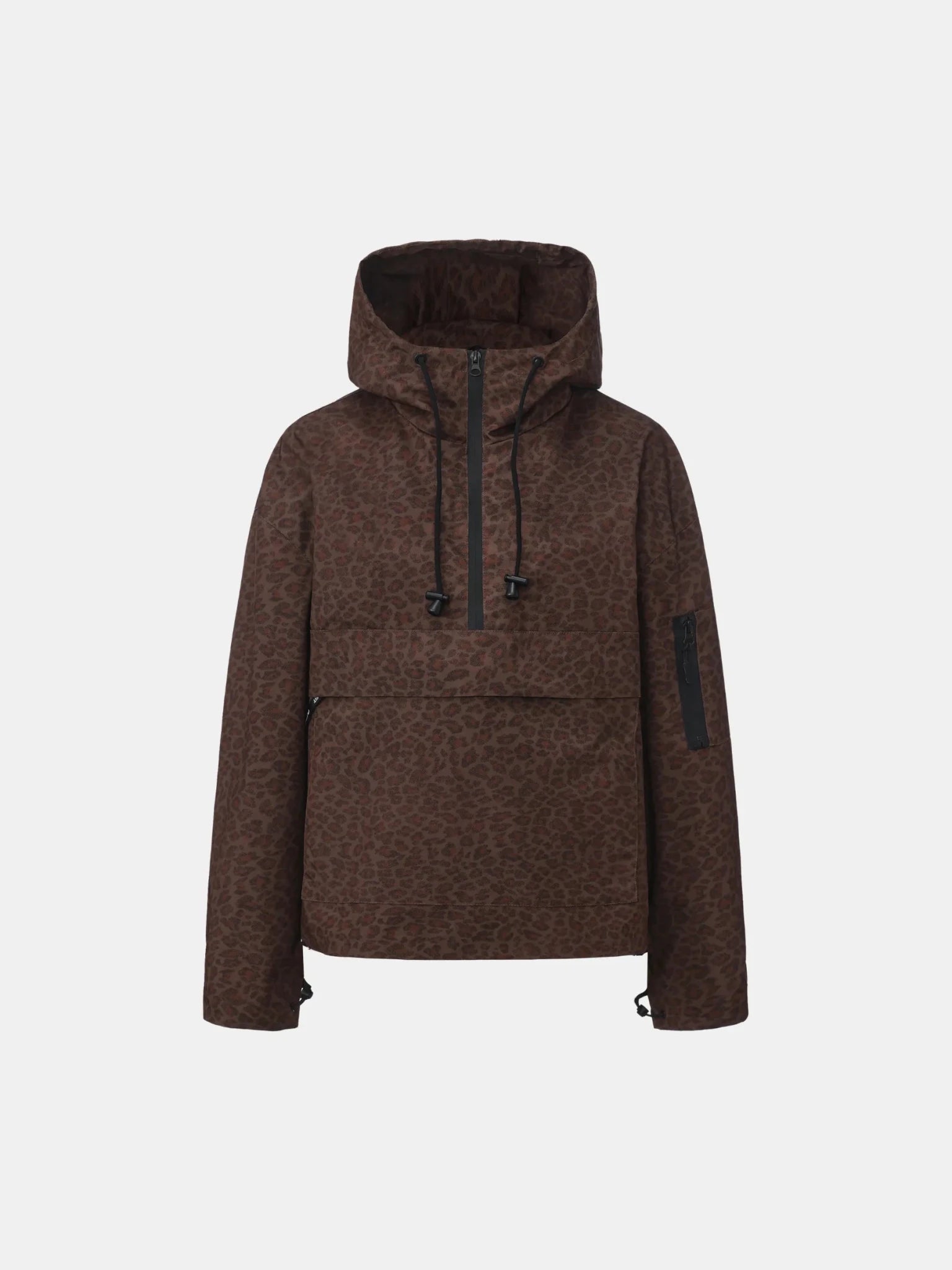 STM-TEX™ Mocha Leopard Relaxed Fit Rain Hoodie - PUFFIT