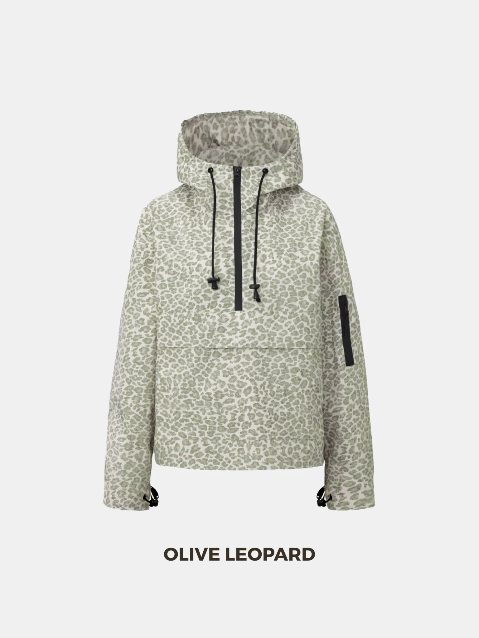 STM-TEX™ Olive Leopard Relaxed Fit Rain Hoodie - PUFFIT