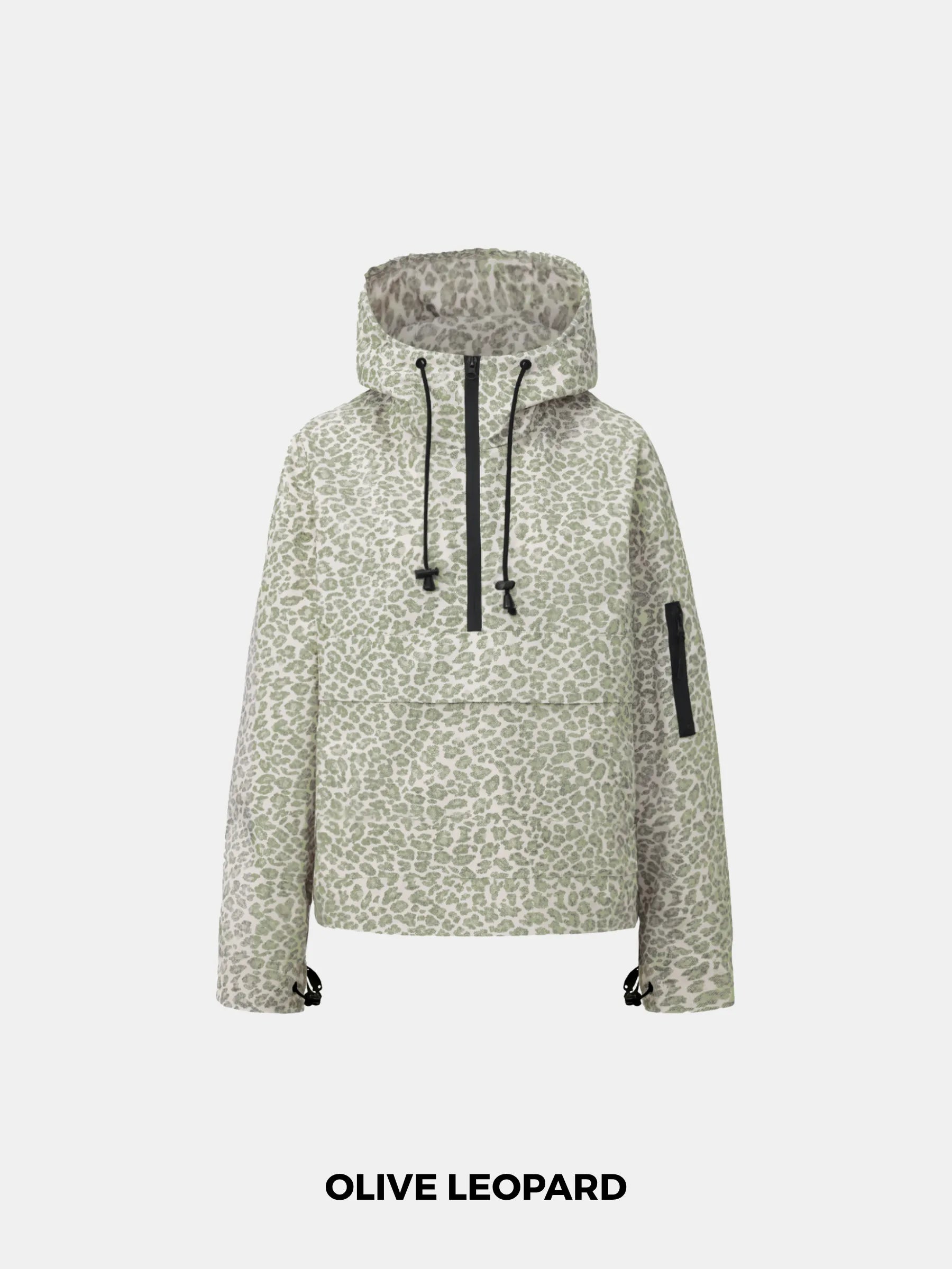 STM-TEX™ Olive Leopard Relaxed Fit Rain Hoodie - PUFFIT