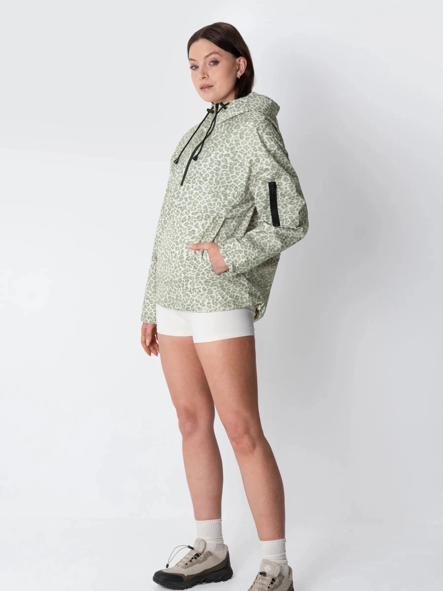 STM-TEX™ Olive Leopard Relaxed Fit Rain Hoodie - PUFFIT