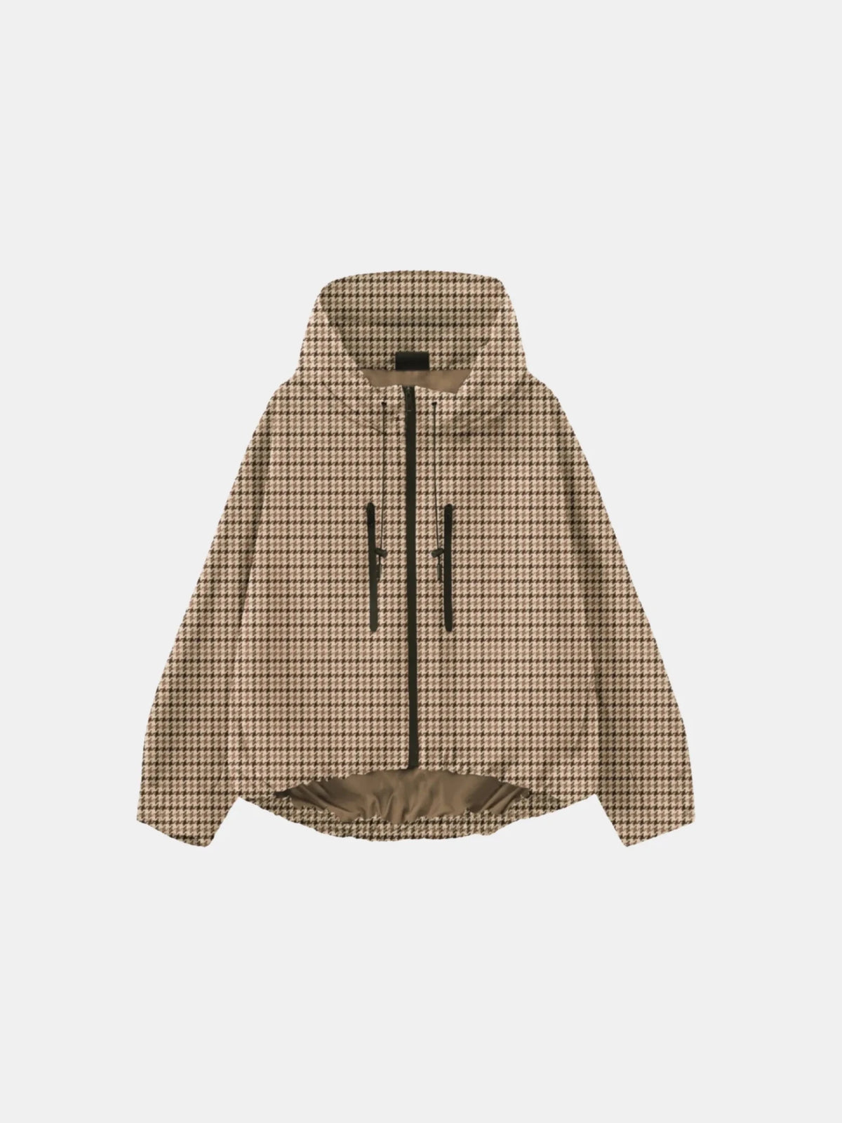 STM-TEX™ One Size Beige Houndstooth Short Oversized Rain Jacket - PUFFITPK17