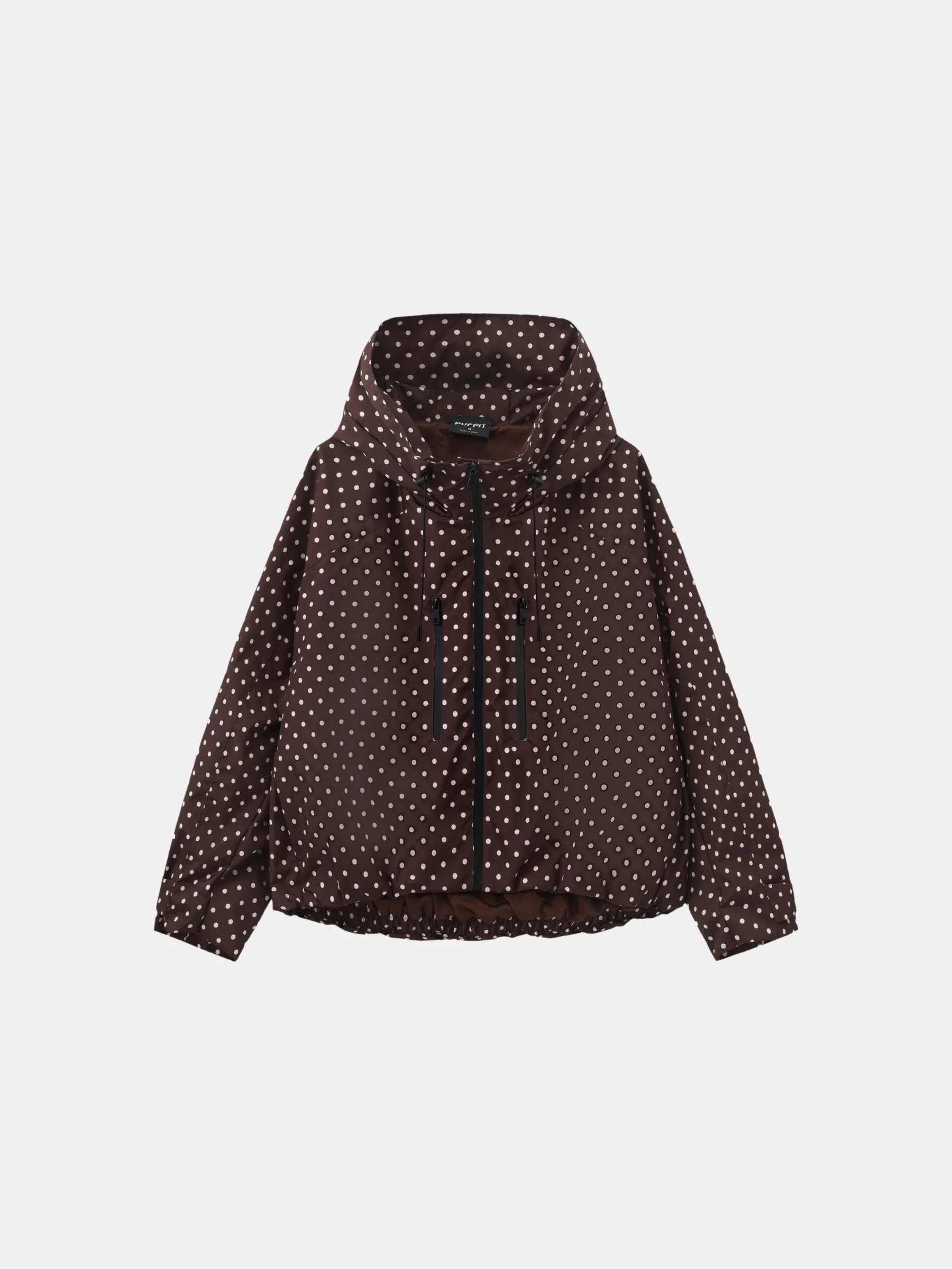 STM-TEX™ One Size Brown Dot Short Oversized Rain Jacket - PUFFIT