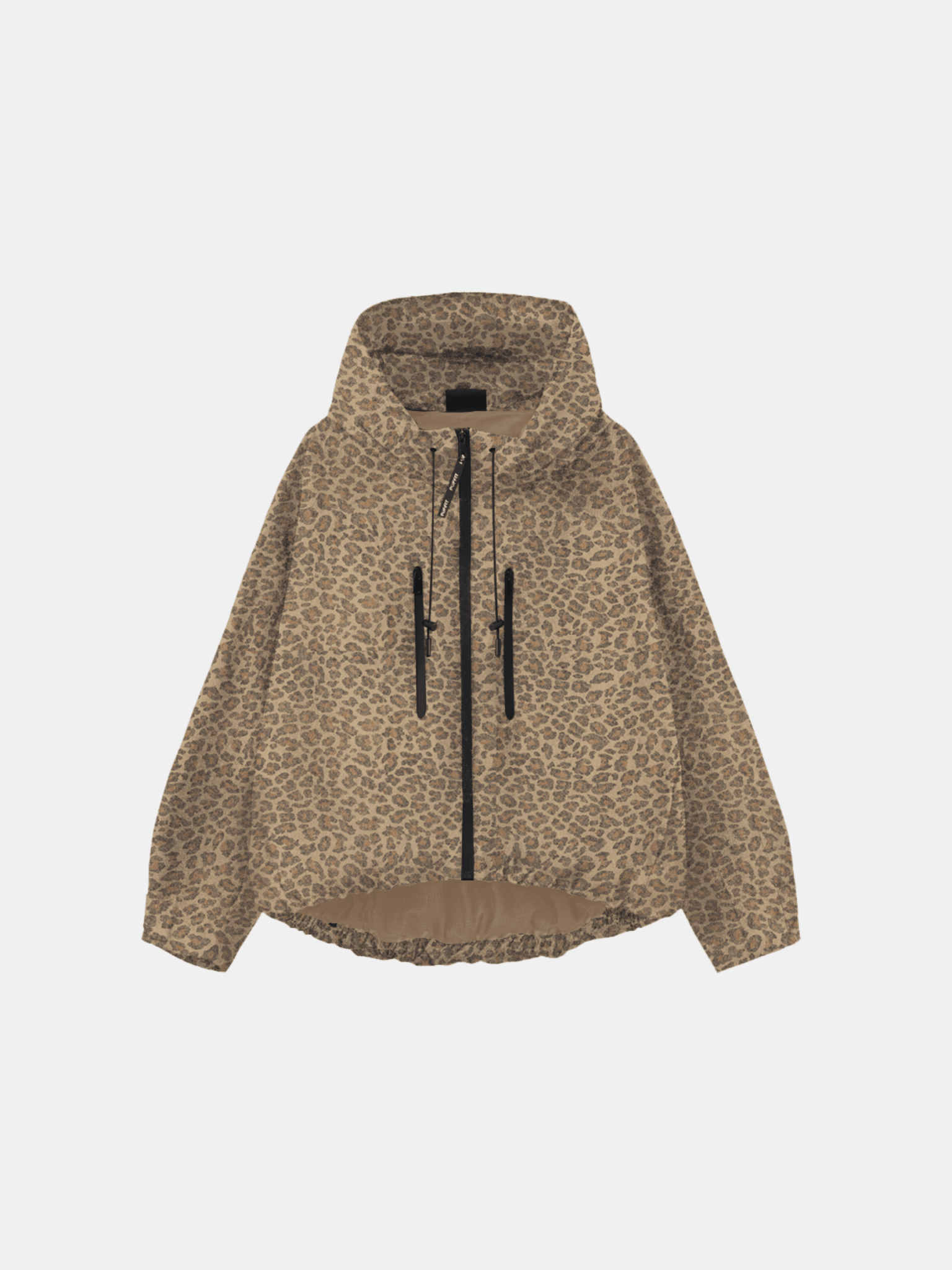 STM-TEX™ One Size Leopard Print Short Oversized Rain Jacket - PUFFIT