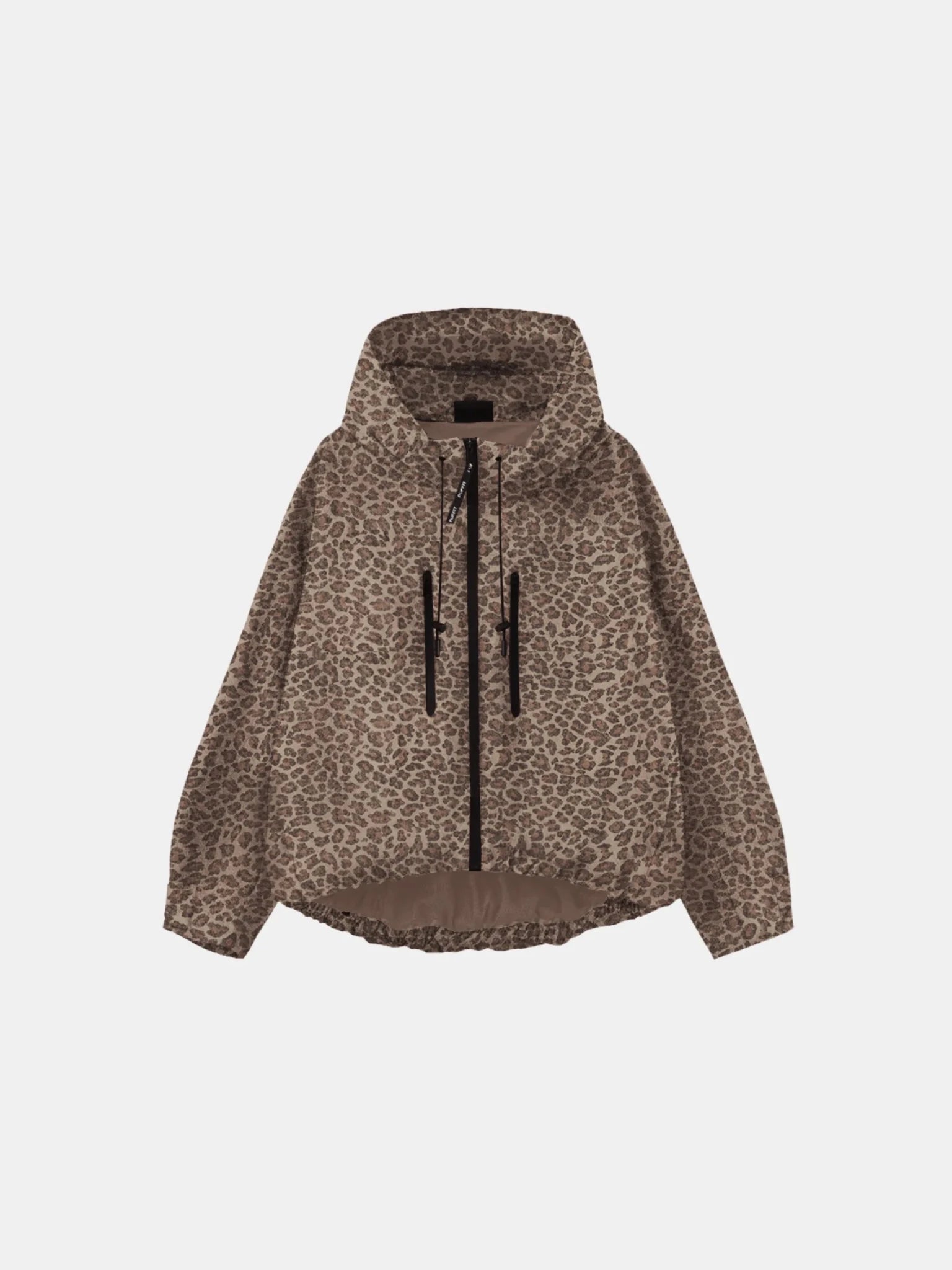 STM-TEX™ One Size Leopard Print Short Oversized Rain Jacket - PUFFIT