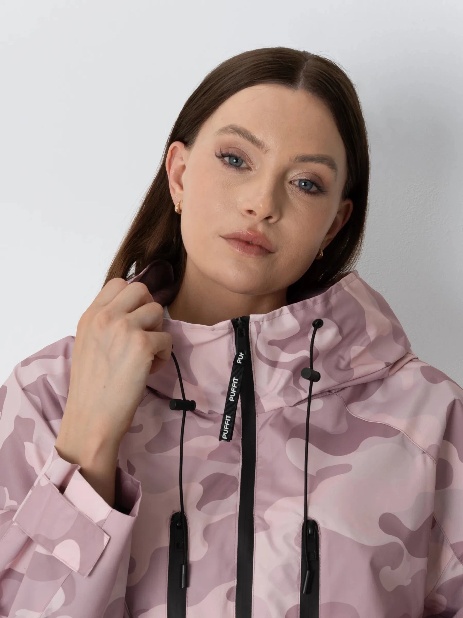STM-TEX™ One Size Pink Camo Short Oversized Rain Jacket - PUFFIT