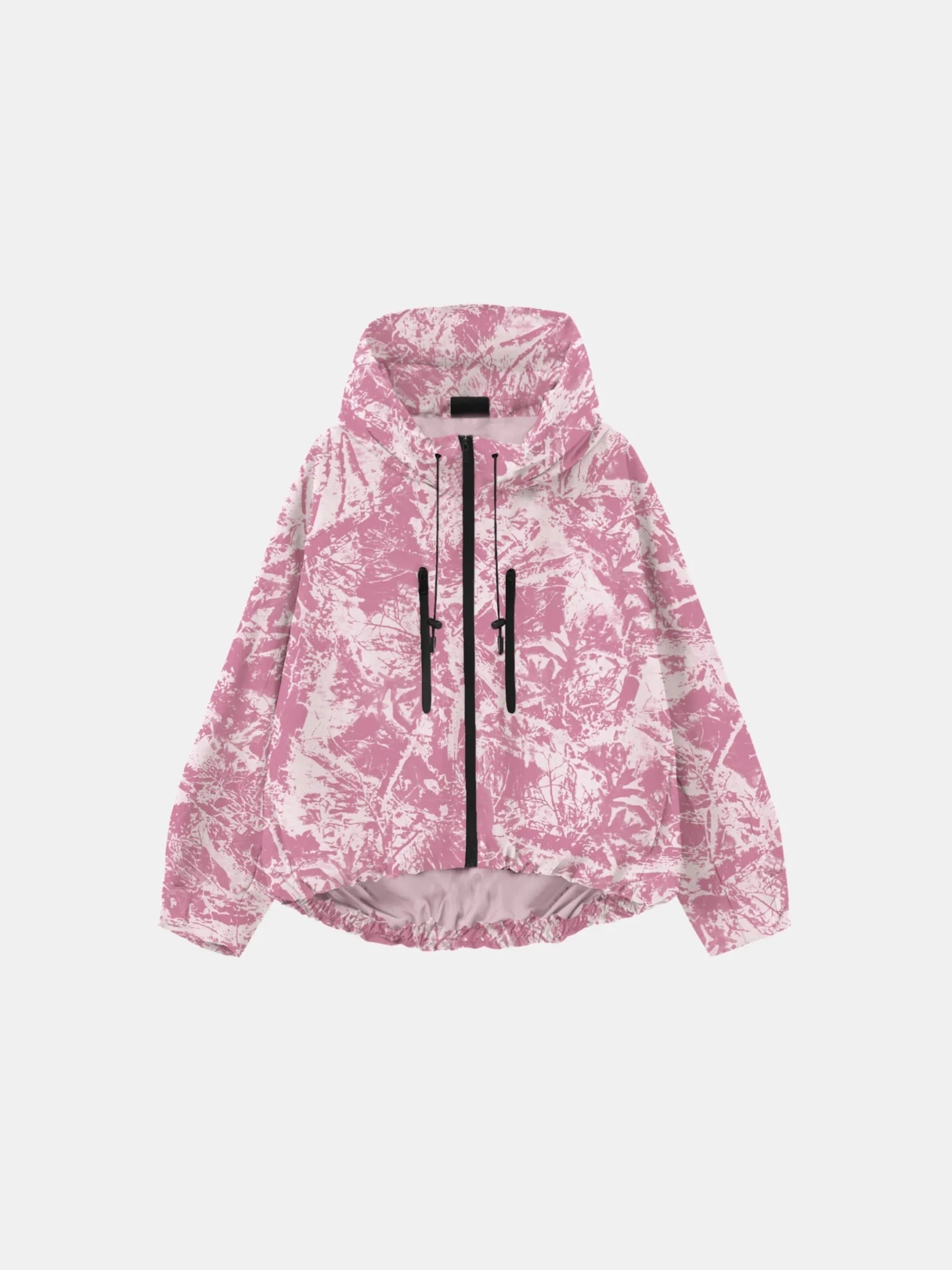 STM-TEX™ One Size Pink Forest Camo Short Oversized Rain Jacket - PUFFIT
