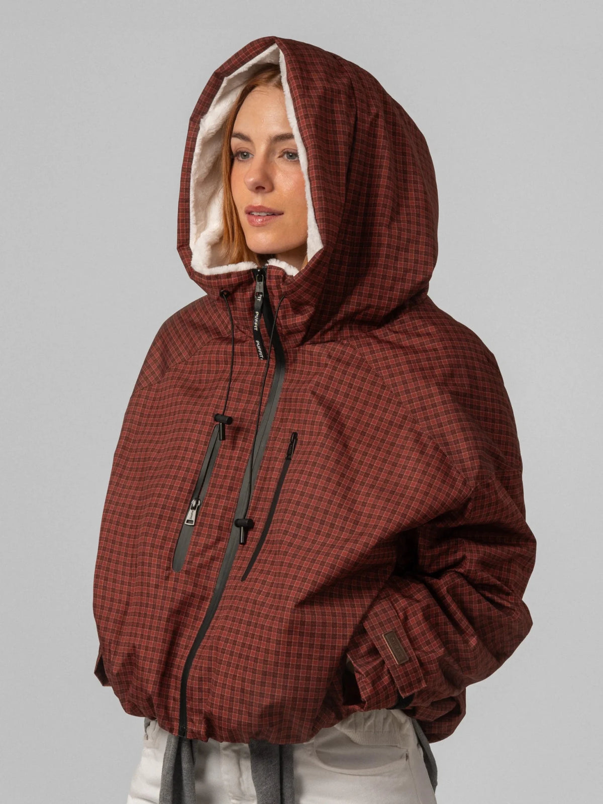 STM-TEX™ One Size Ruby Check Short Oversized Rain Jacket